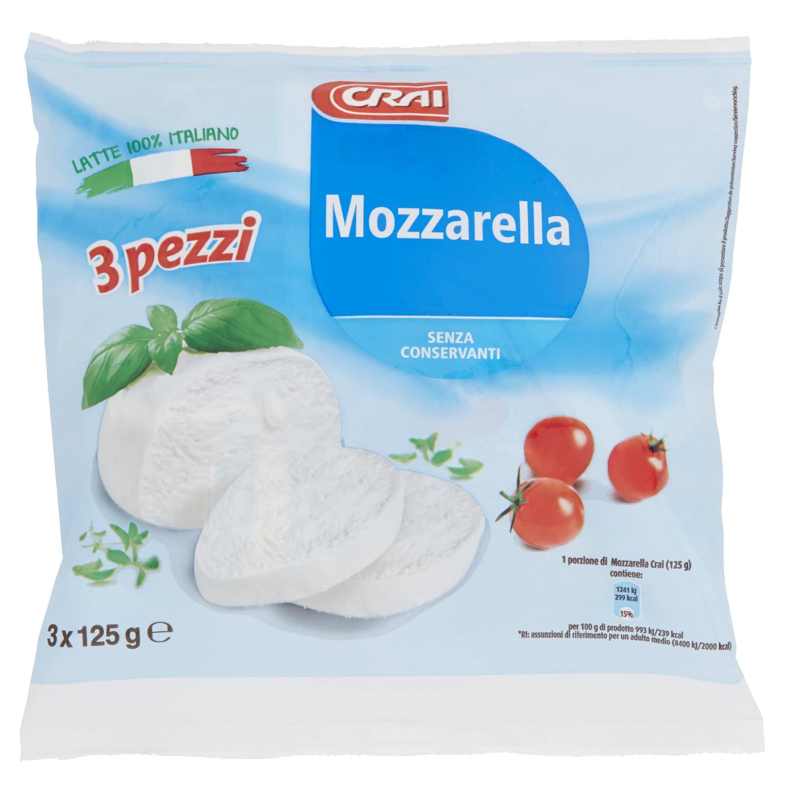 Crai Mozzarella 3 x 125 g