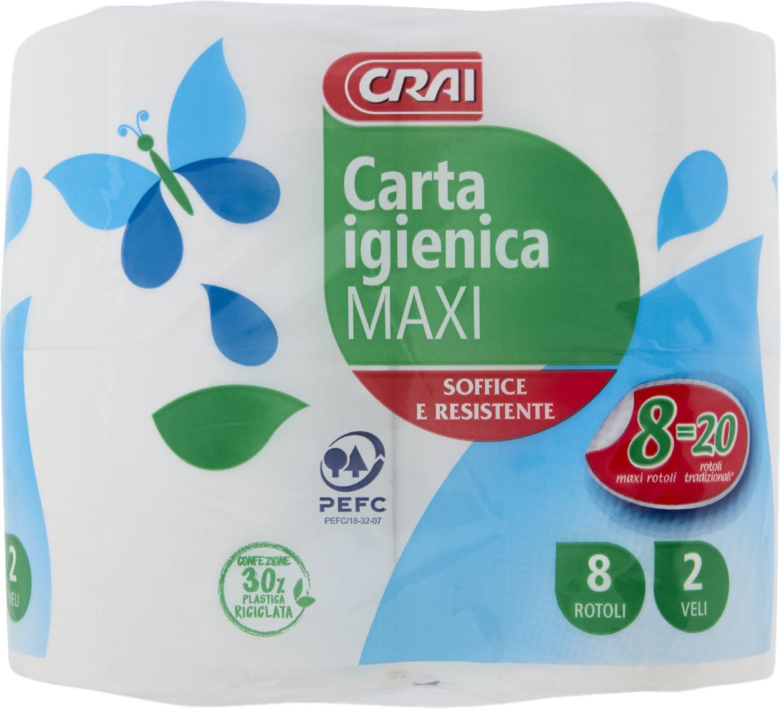 Crai Carta igienica Maxi 2 veli 8 pz