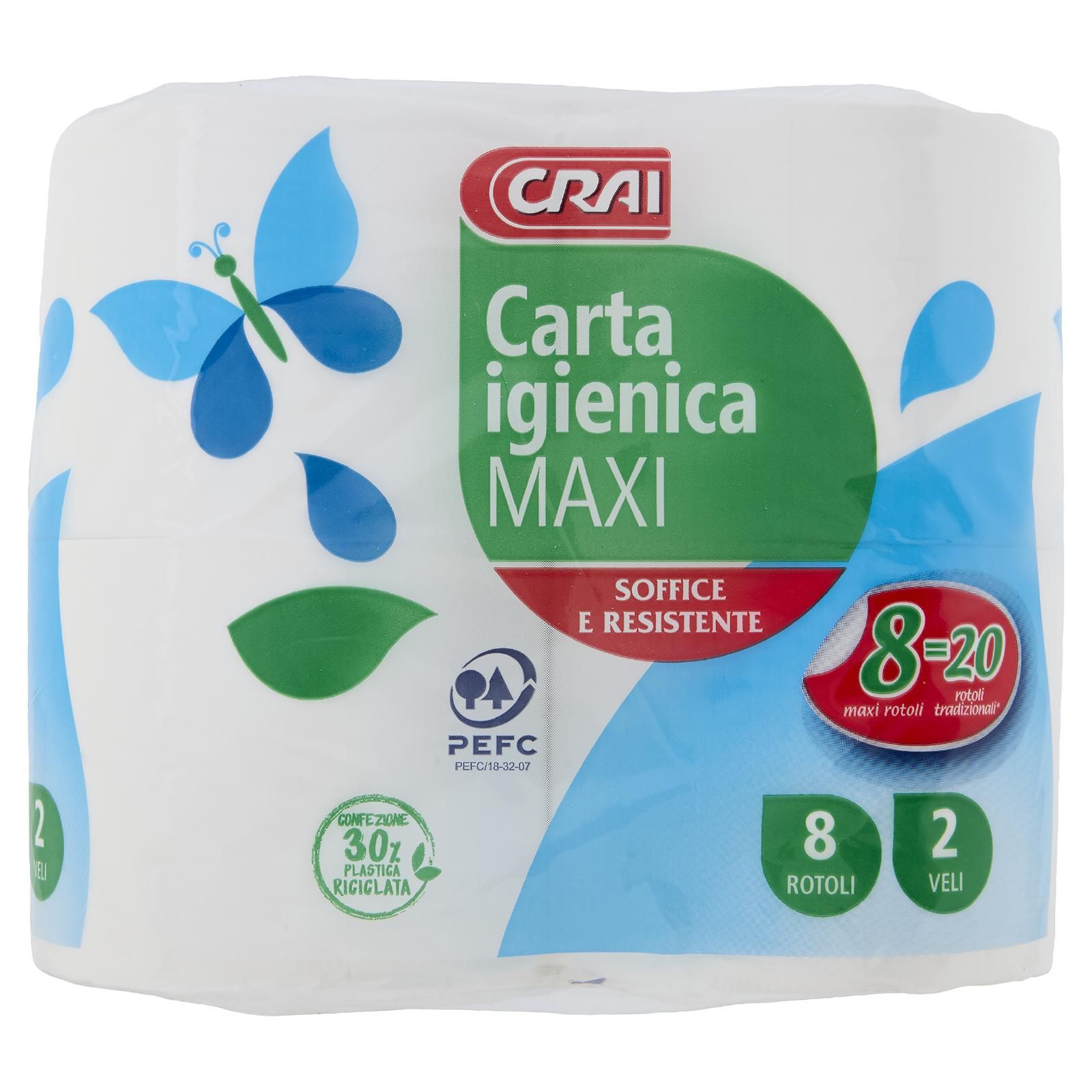Crai Carta igienica Maxi 2 veli 8 pz