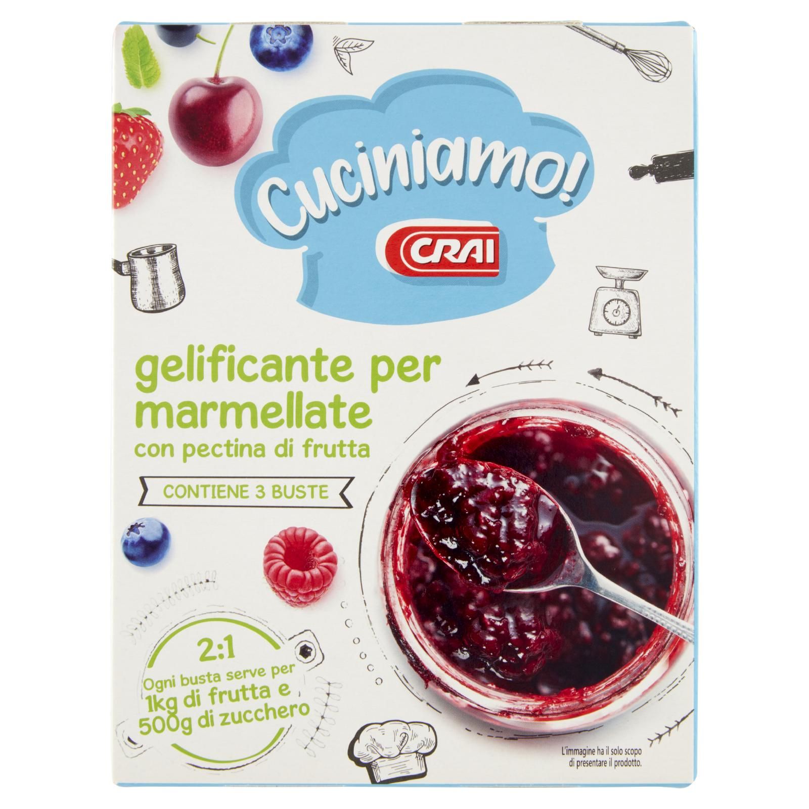 Crai gelificante per marmellate con pectina di frutta 3 x 25 g