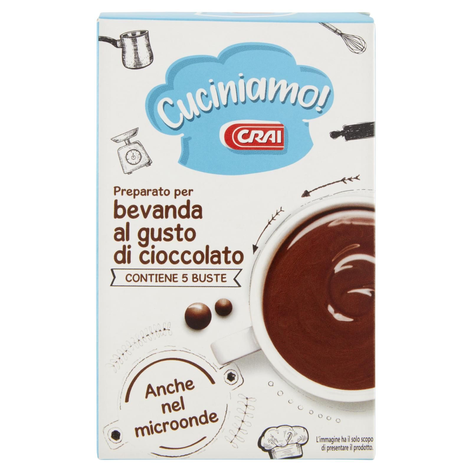 Crai Preparato per bevanda al gusto di cioccolato 5 x 25 g