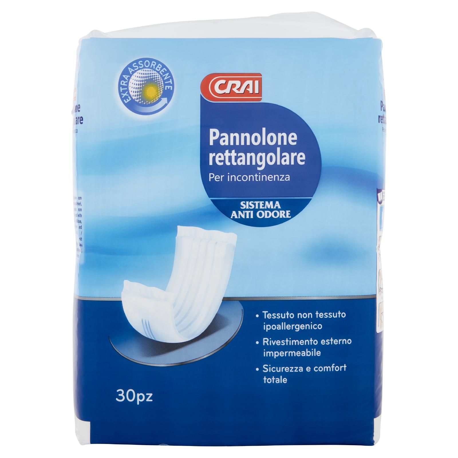 Crai Pannolone rettangolare Per incontinenza 30 pz