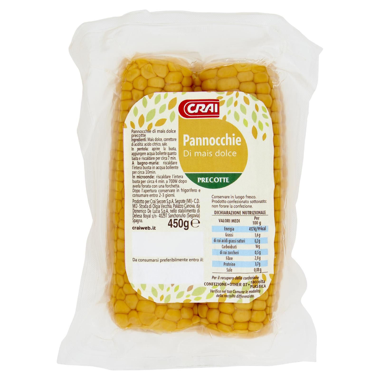 Crai Pannocchie Di mais dolce Precotte 450 g