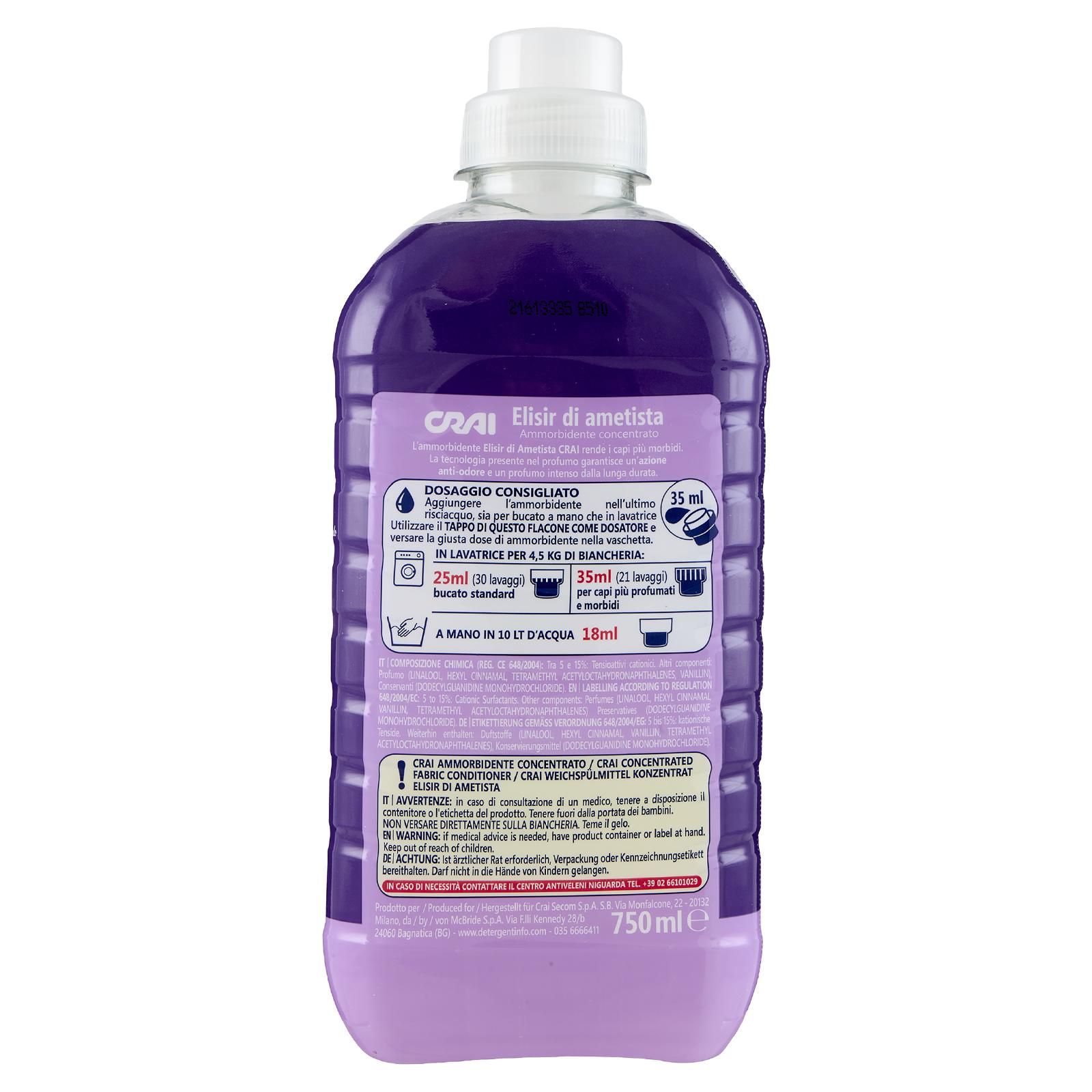 Crai Elisir di ametista Ammorbidente Concentrato Giacinto e Legno di Sandalo 750 ml