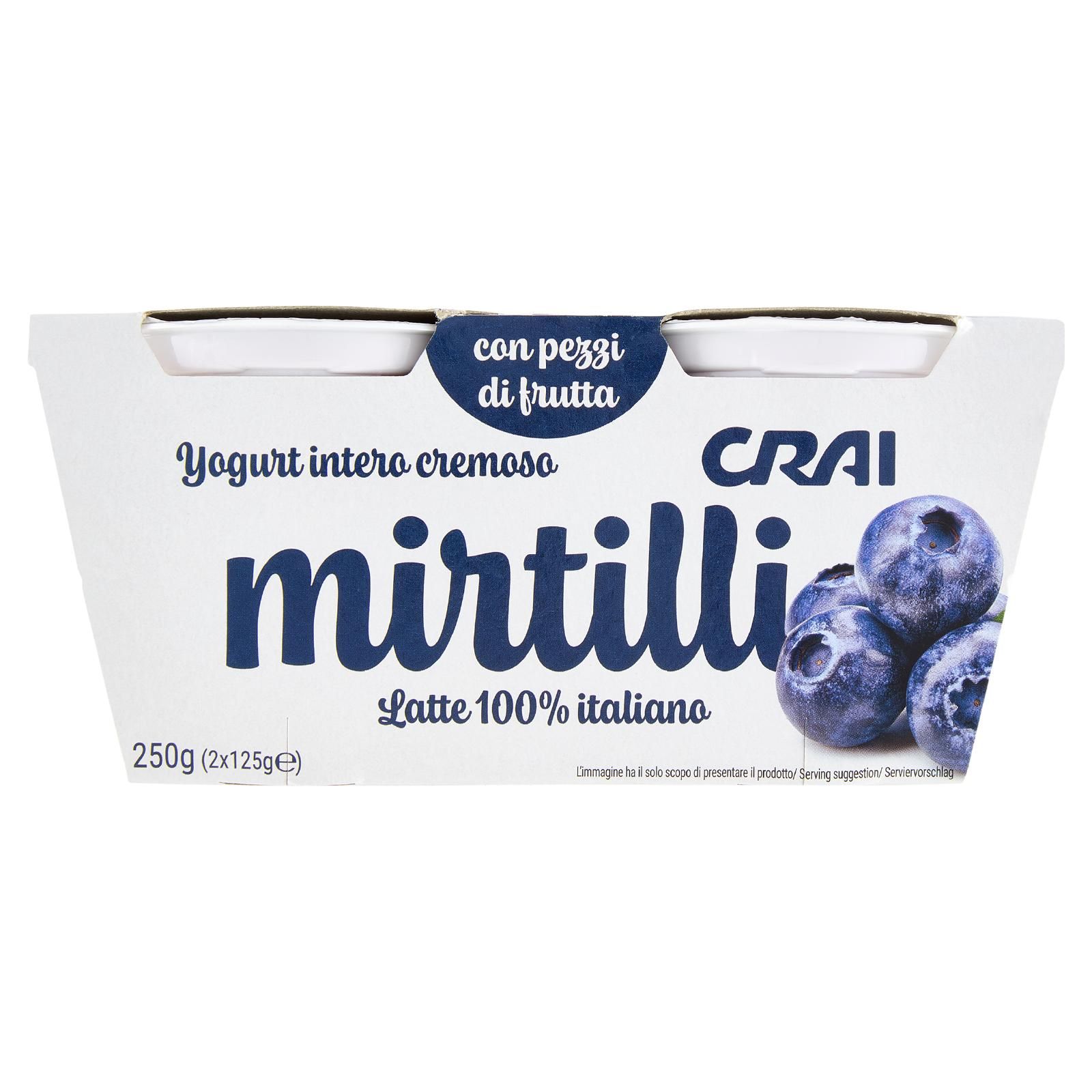 Crai Yogurt intero cremoso mirtilli 2 x 125 g