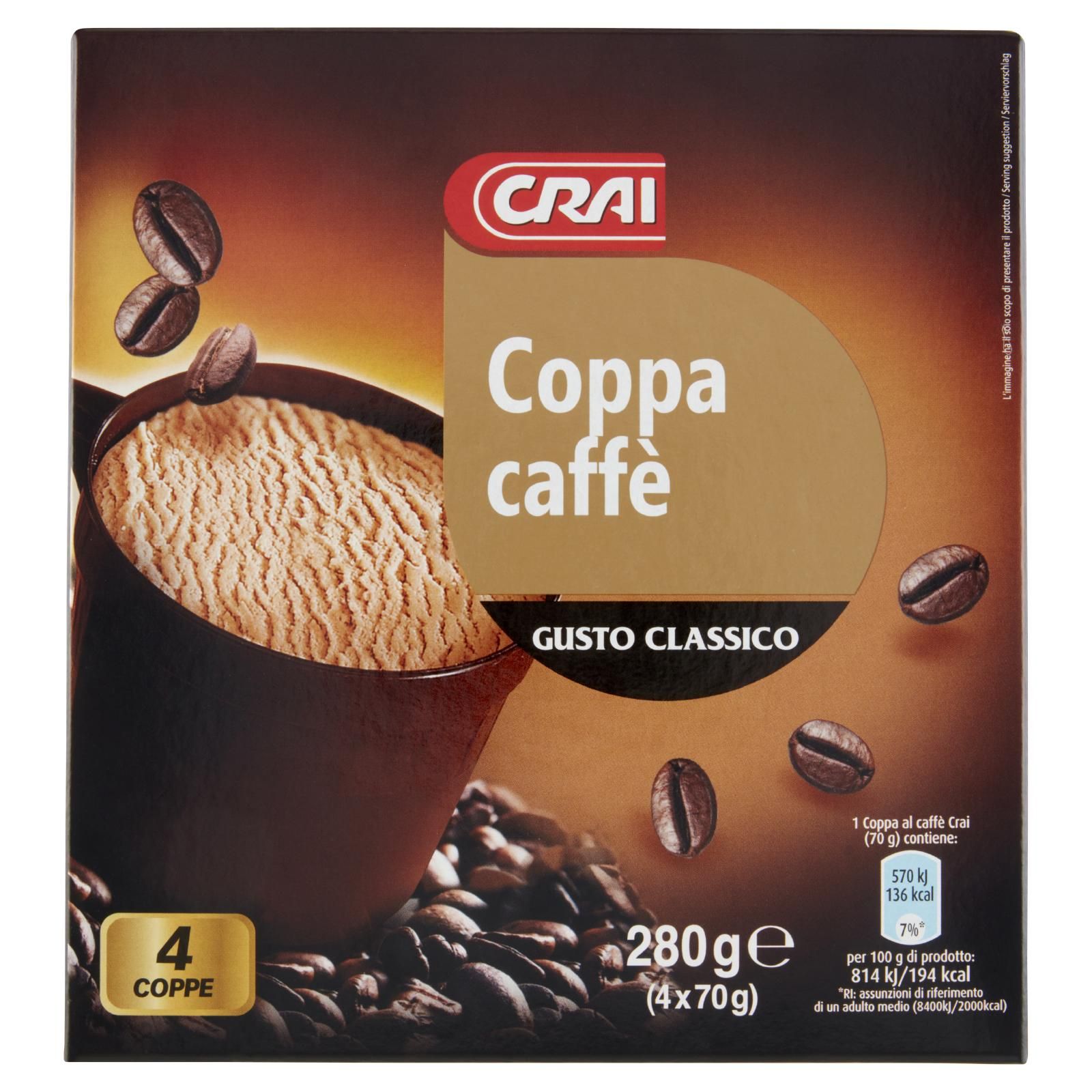 Crai Coppa caffè 4 x 70 g