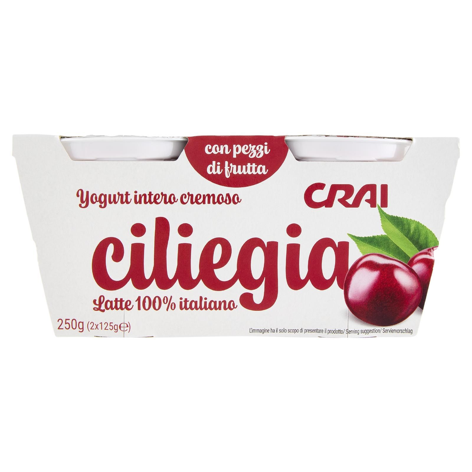 Crai Yogurt intero cremoso ciliegia 2 x 125 g
