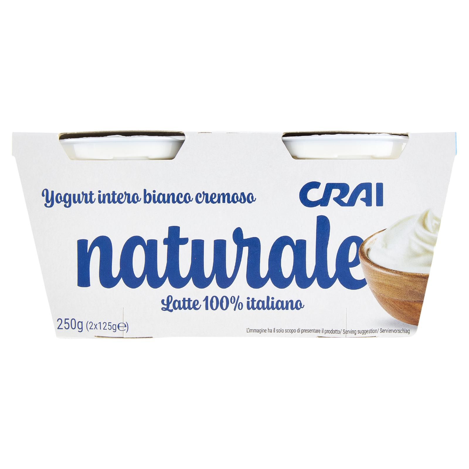 Crai Yogurt intero bianco cremoso naturale 2 x 125 g