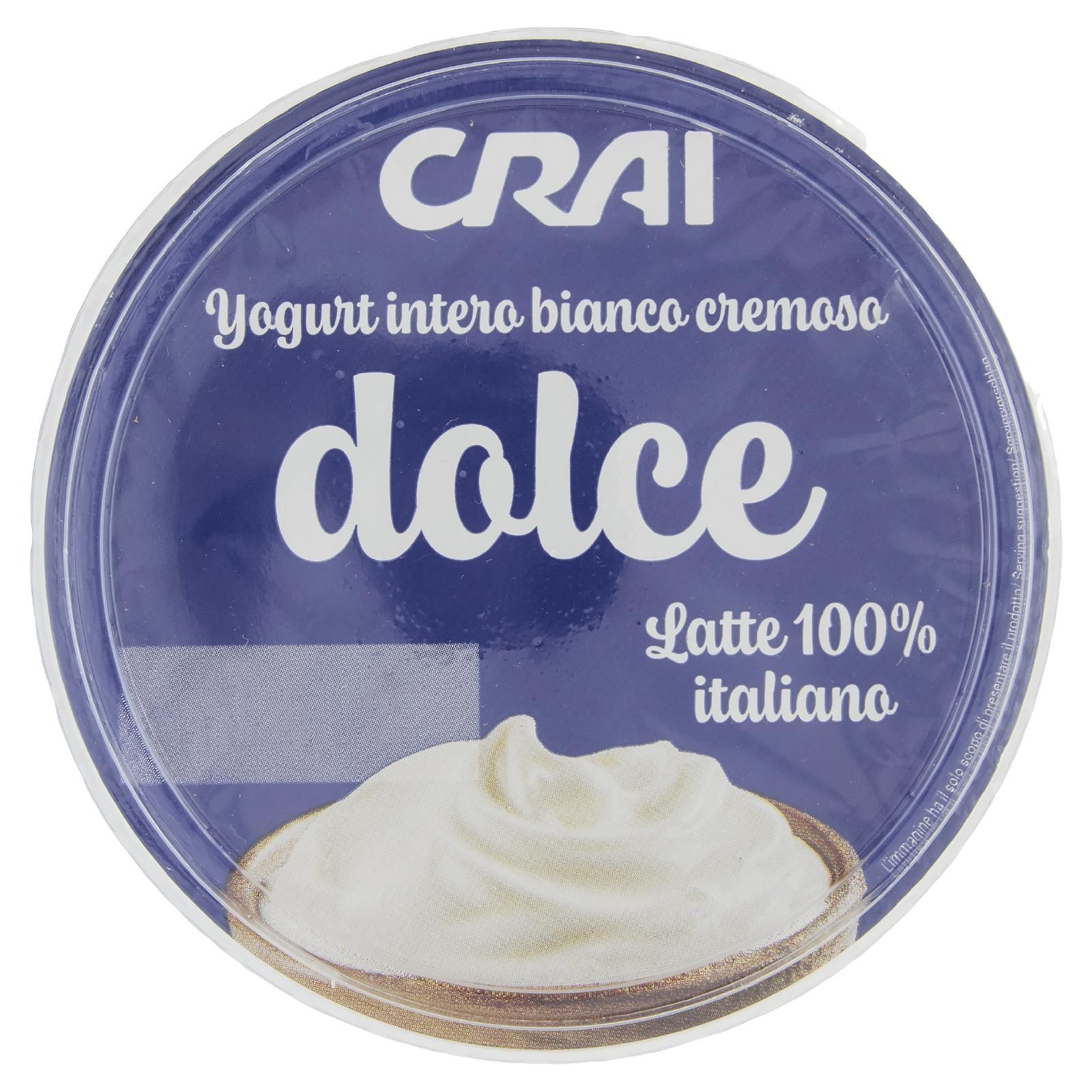 Crai Yogurt intero bianco cremoso dolce 500 g