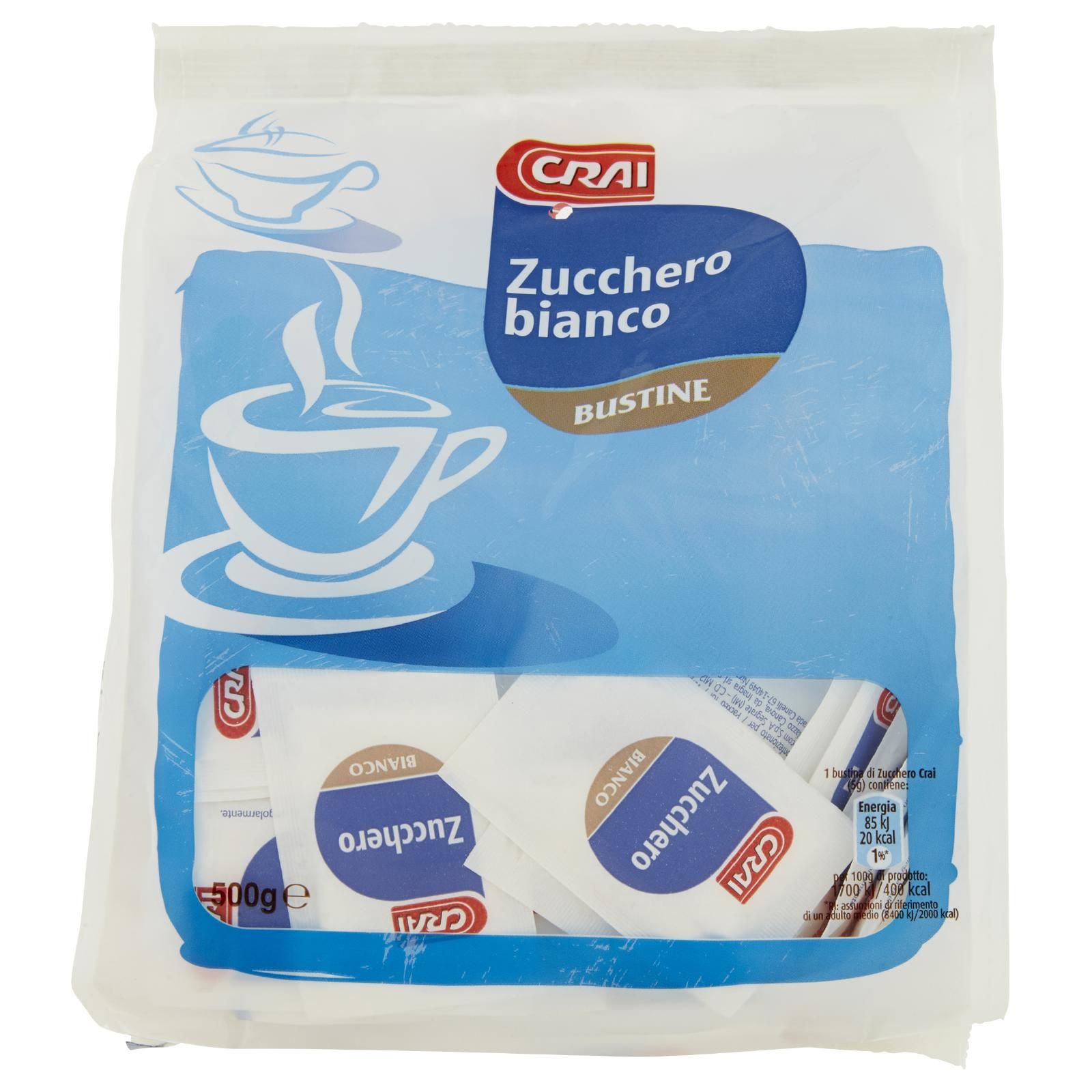 Crai Zucchero bianco Bustine 100 x 5 g