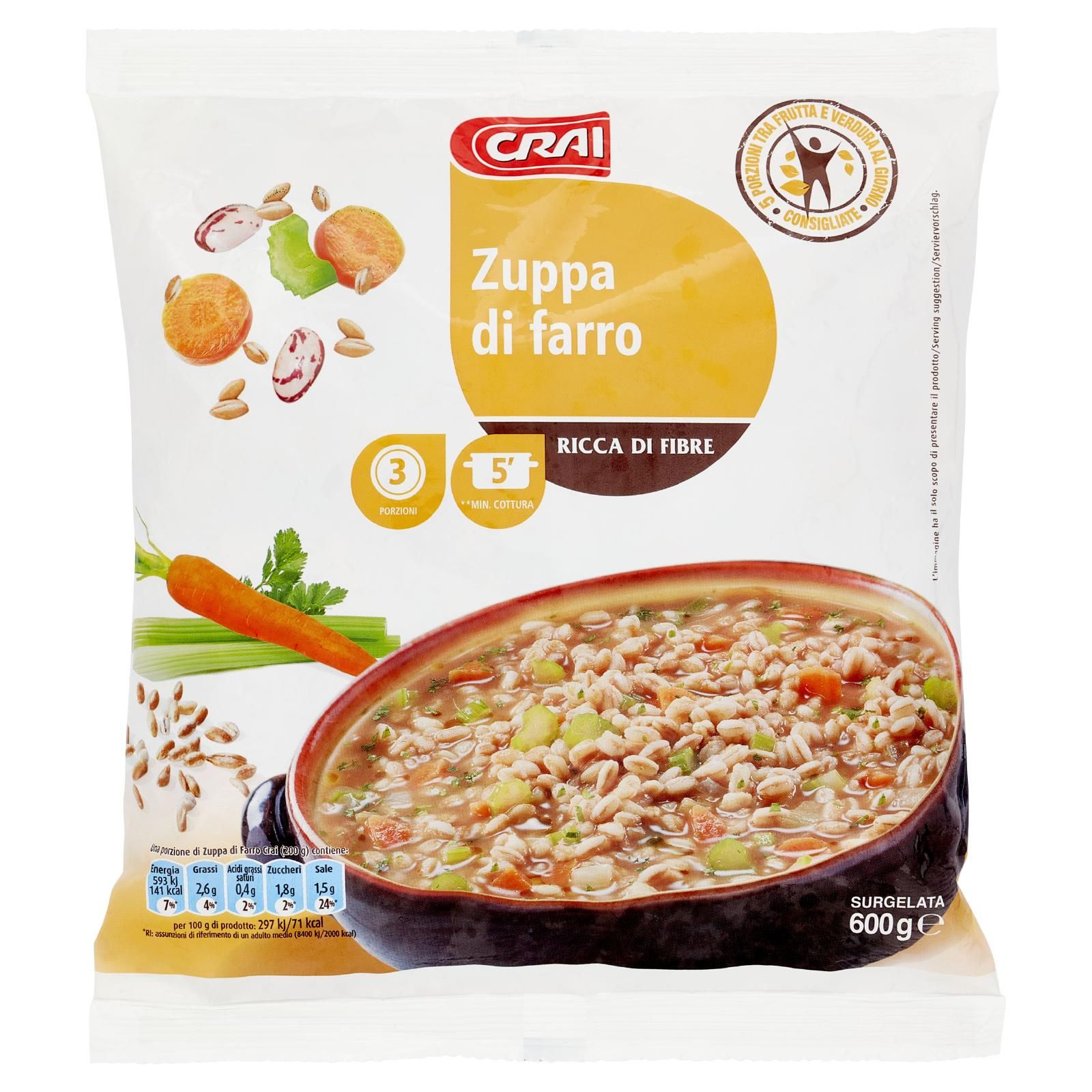 Crai Zuppa di farro Surgelata 600 g
