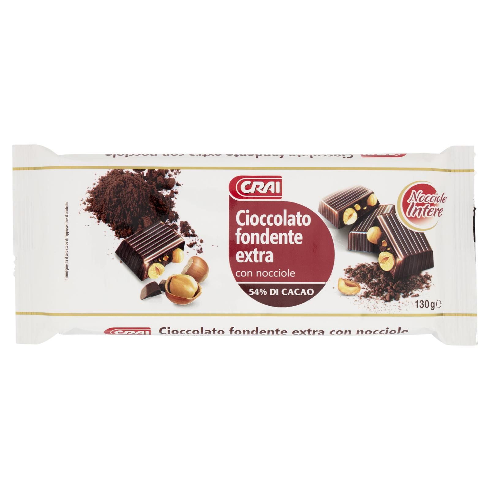 Crai Cioccolato fondente extra con nocciole 54% Di Cacao 130 g