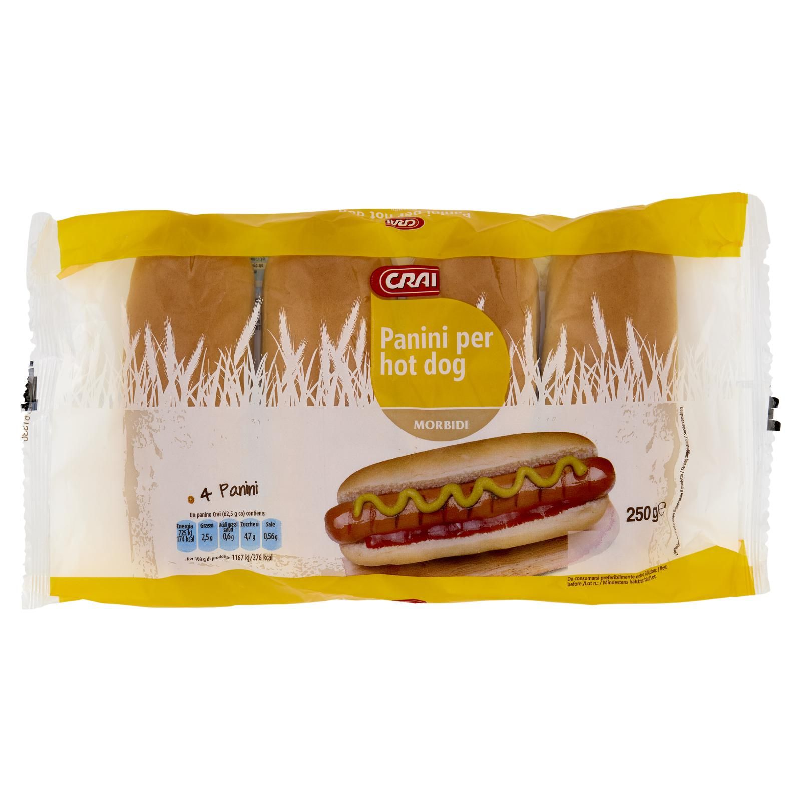 Crai Panini per hot dog 4 x 62,5 g