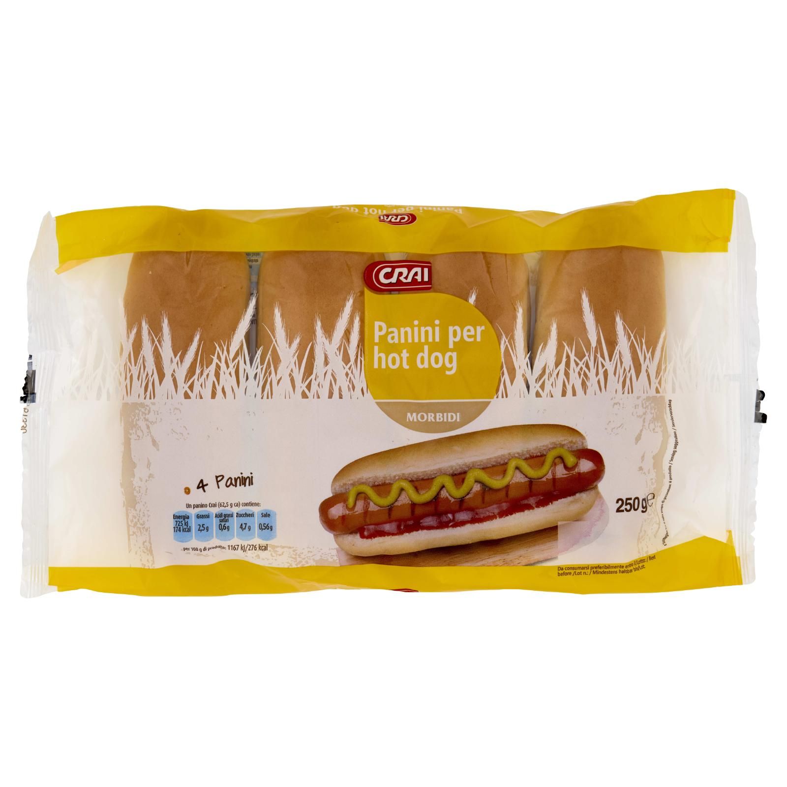 Crai Panini per hot dog 4 x 62,5 g