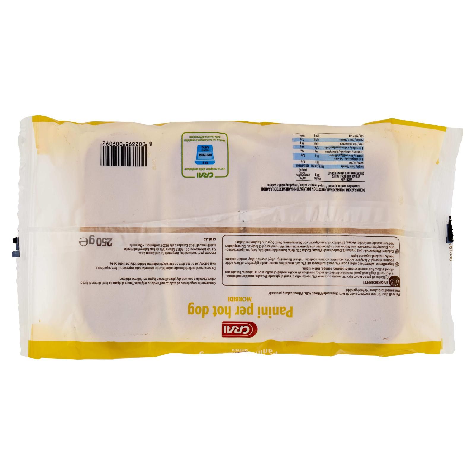 Crai Panini per hot dog 4 x 62,5 g