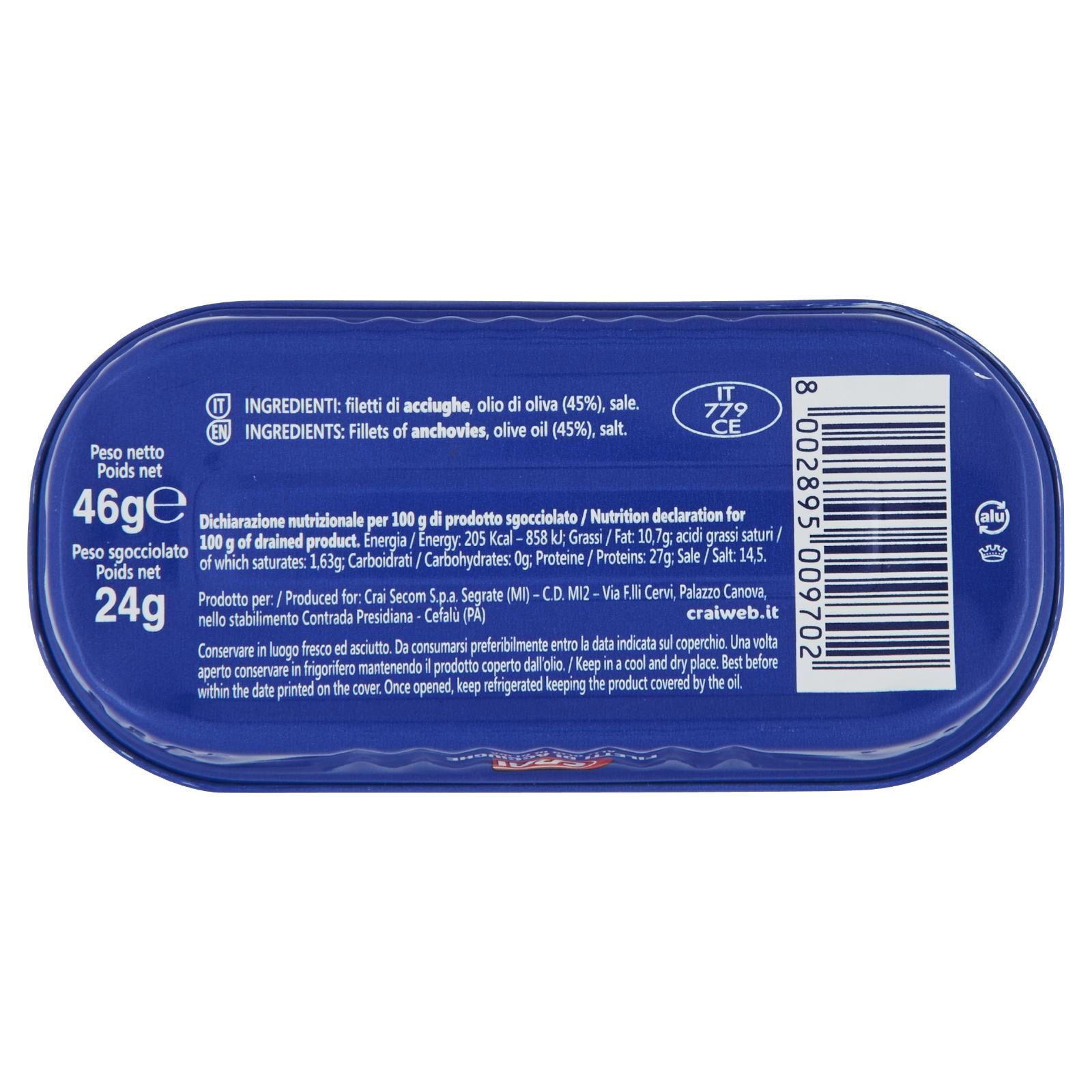 Crai Filetti di Alici Sott'Olio 46 g