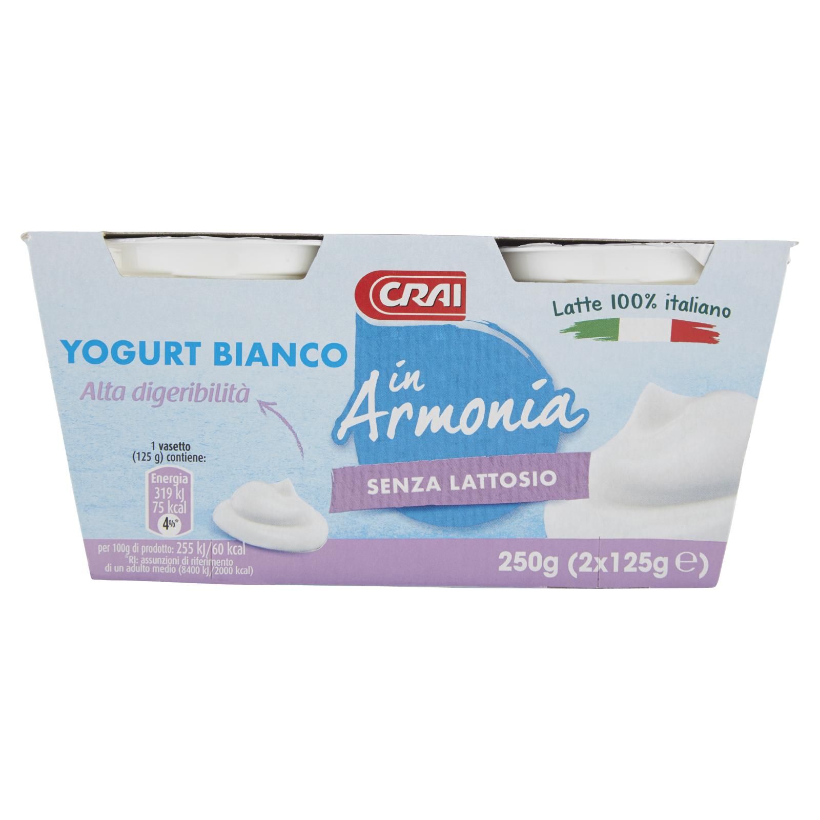 Crai in Armonia Yogurt Bianco Alta digeribilità 2 x 125 g