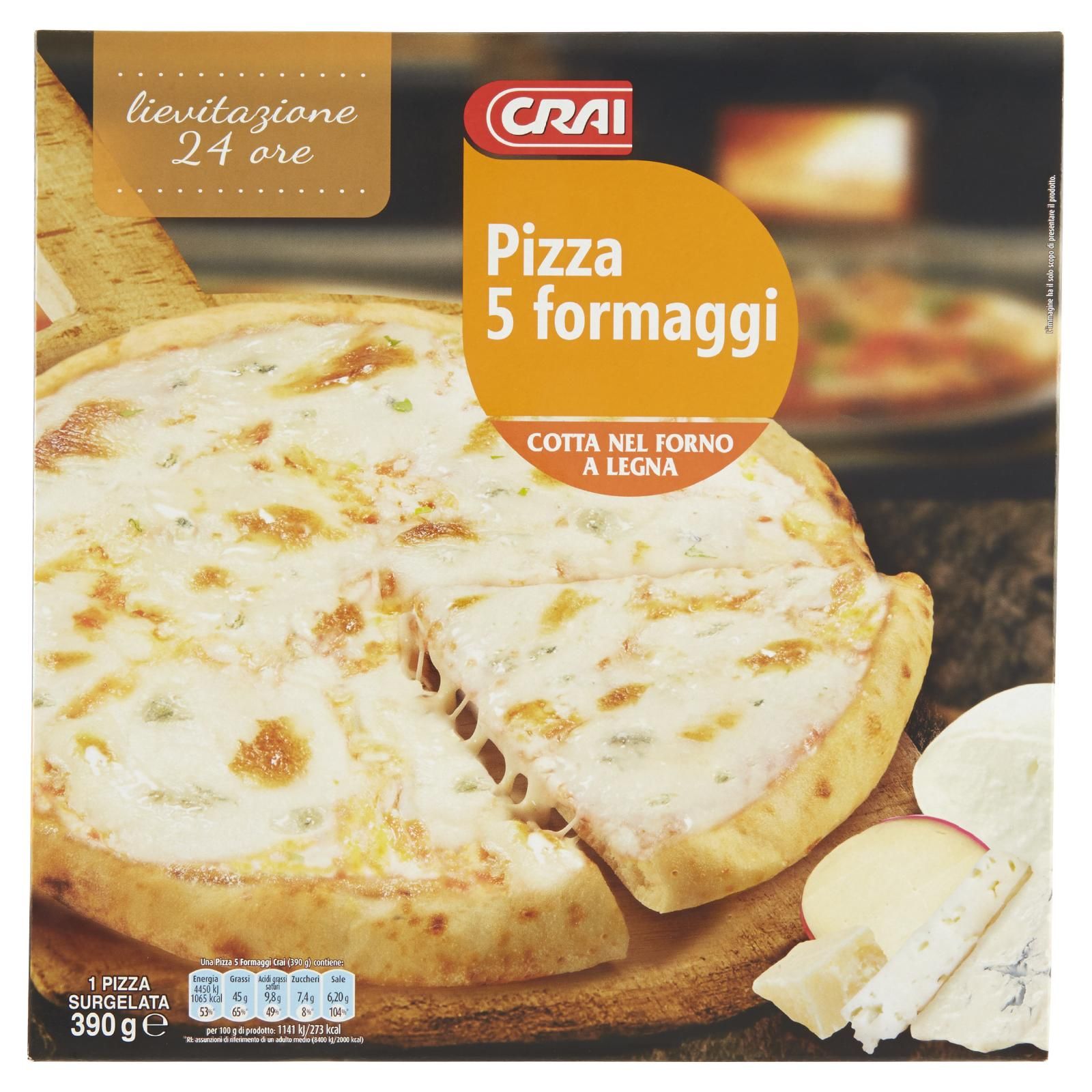 Crai Pizza 5 formaggi 1 Pizza Surgelata 390 g