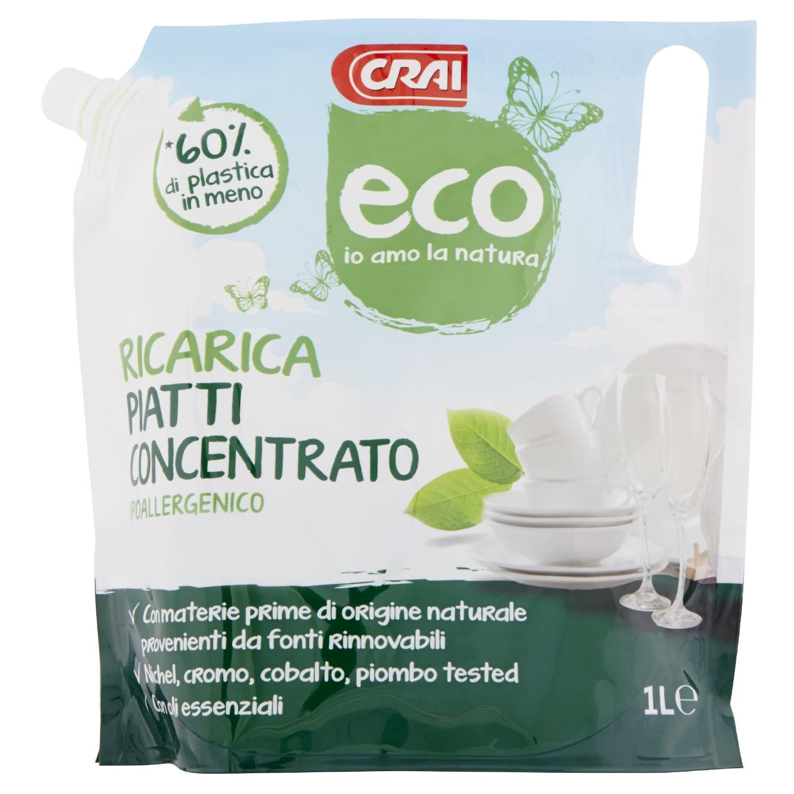 Crai eco Ricarica Piatti Concentrato Ipoallergenico 1 L