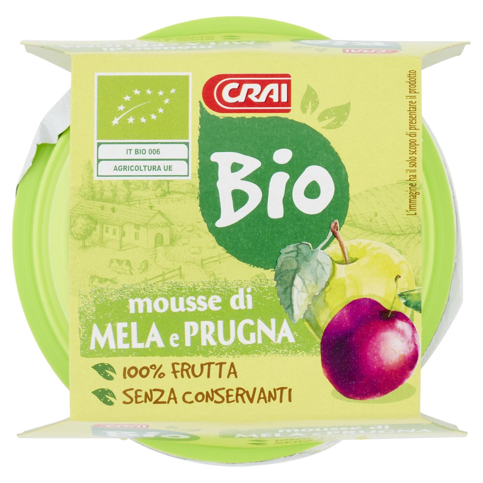 Crai Bio mousse di Mela e Prugna 2 x 100 g