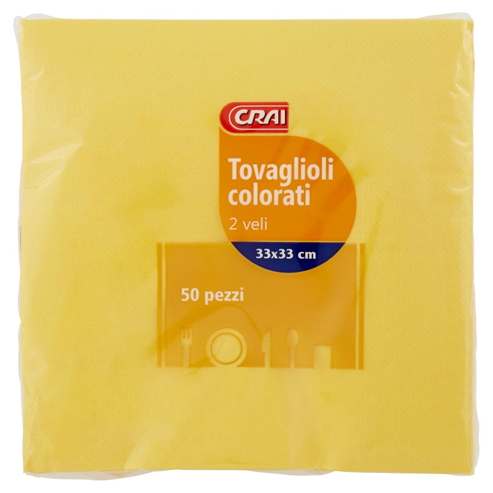 Crai Tovaglioli colorati 2 veli 33x33 cm 50 pz
