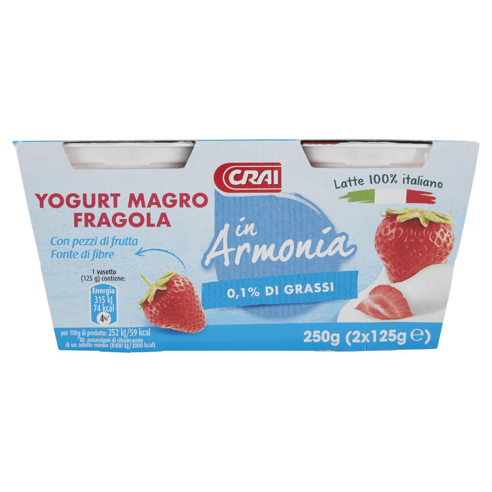 Crai in Armonia Yogurt Magro Fragola 2 x 125 g