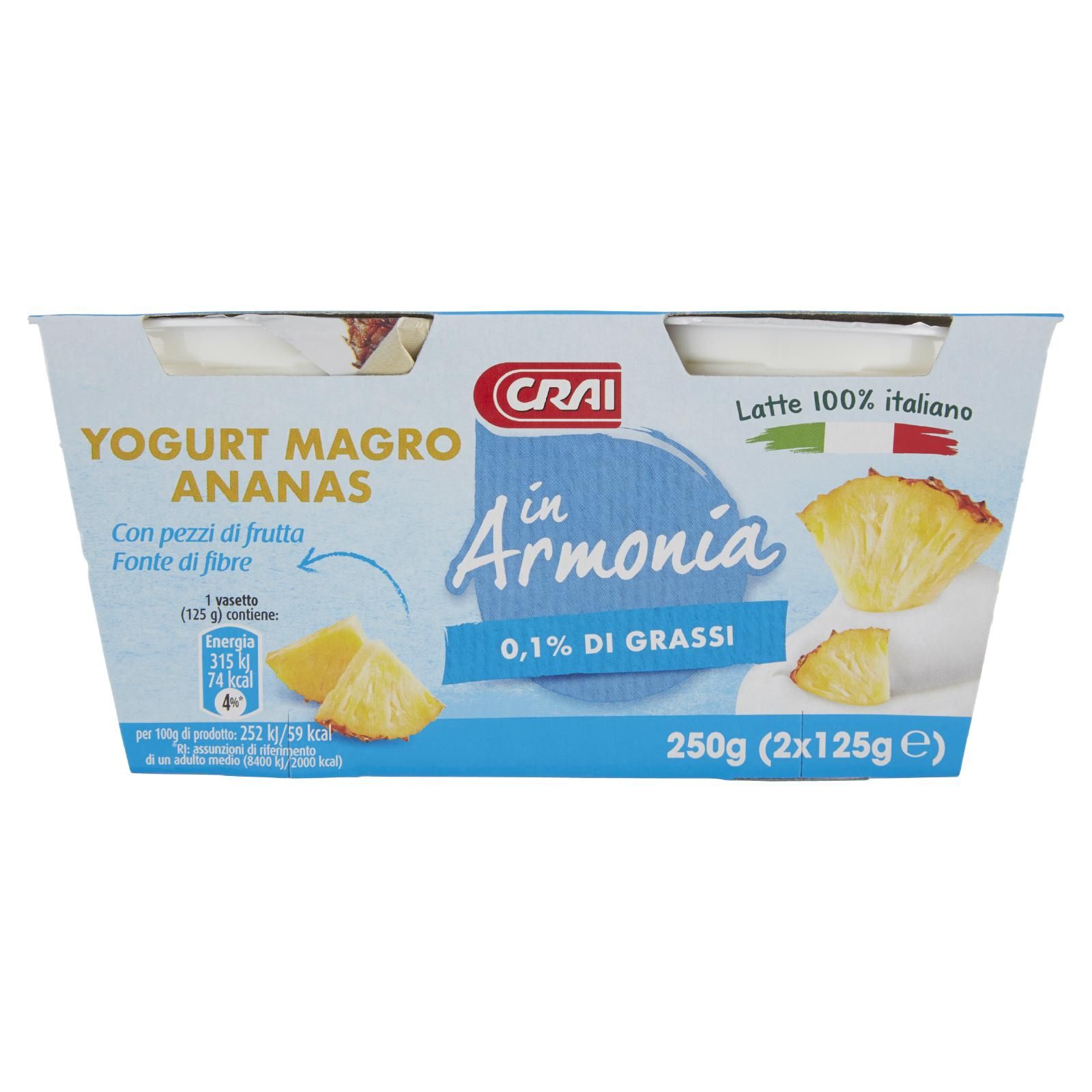 Crai in Armonia Yogurt Magro Ananas 2 x 125 g