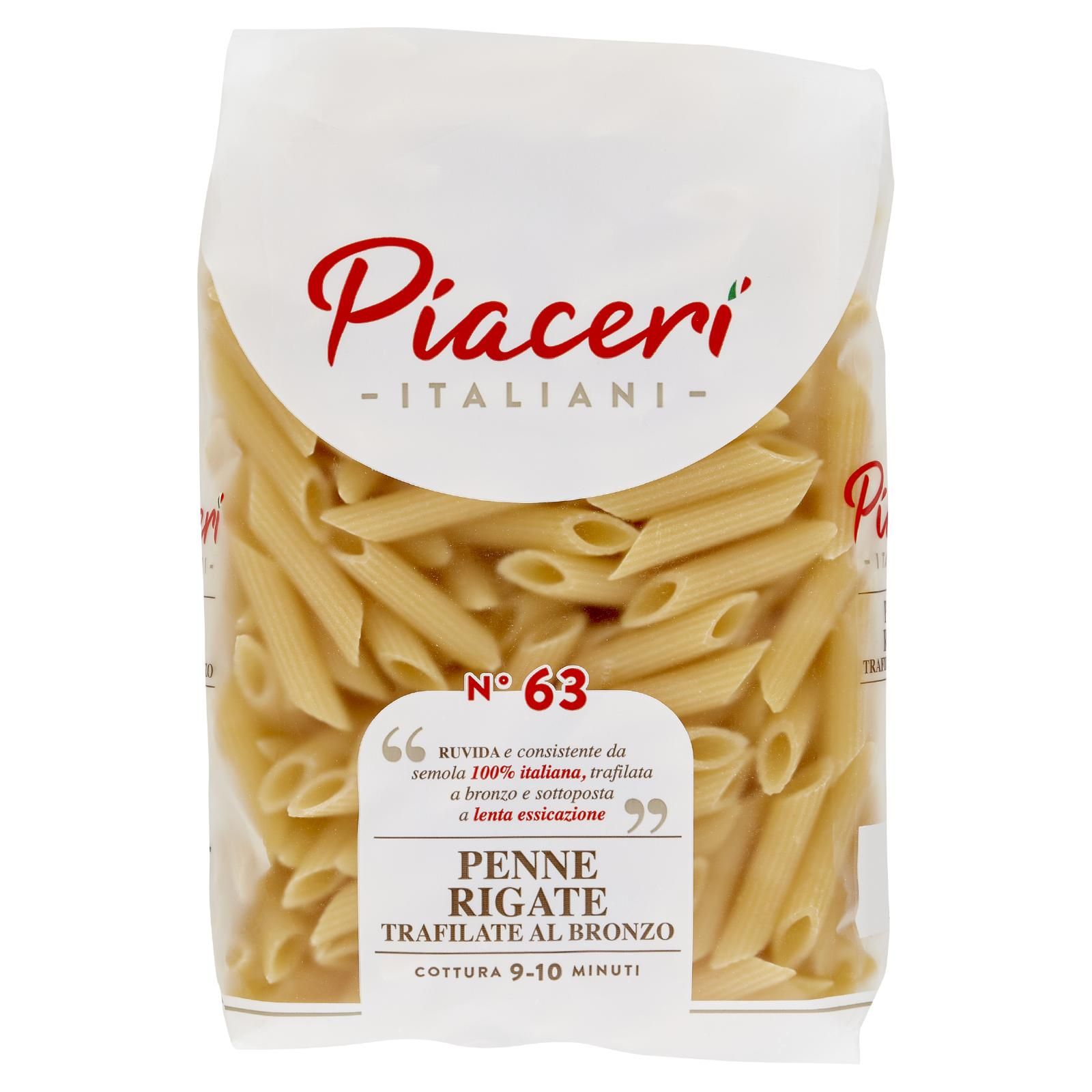 Piaceri Italiani Penne Rigate Trafilate al Bronzo N° 63 500 g