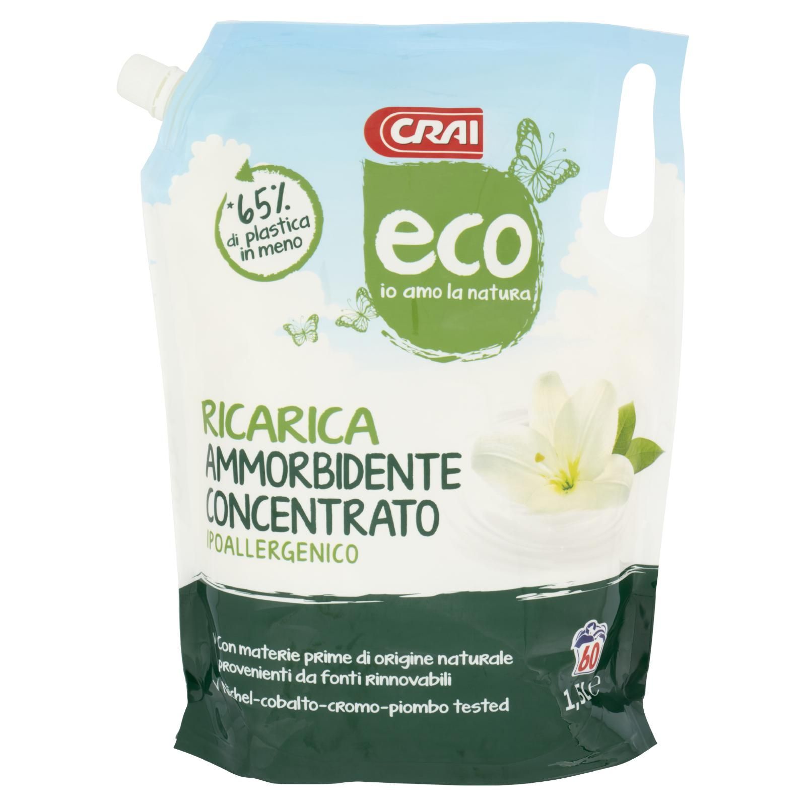 Crai eco Ricarica Ammorbidente Concentrato Ipoallergenico 1,5 L
