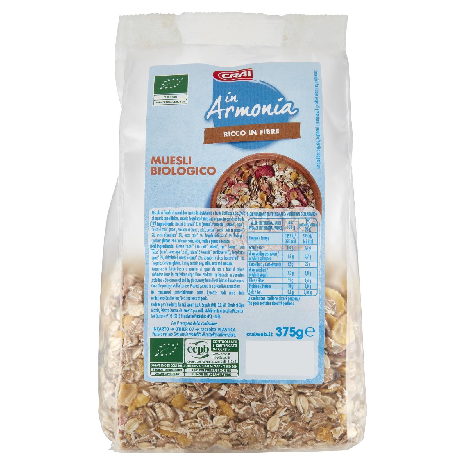 Crai in Armonia Muesli Biologico 375 g