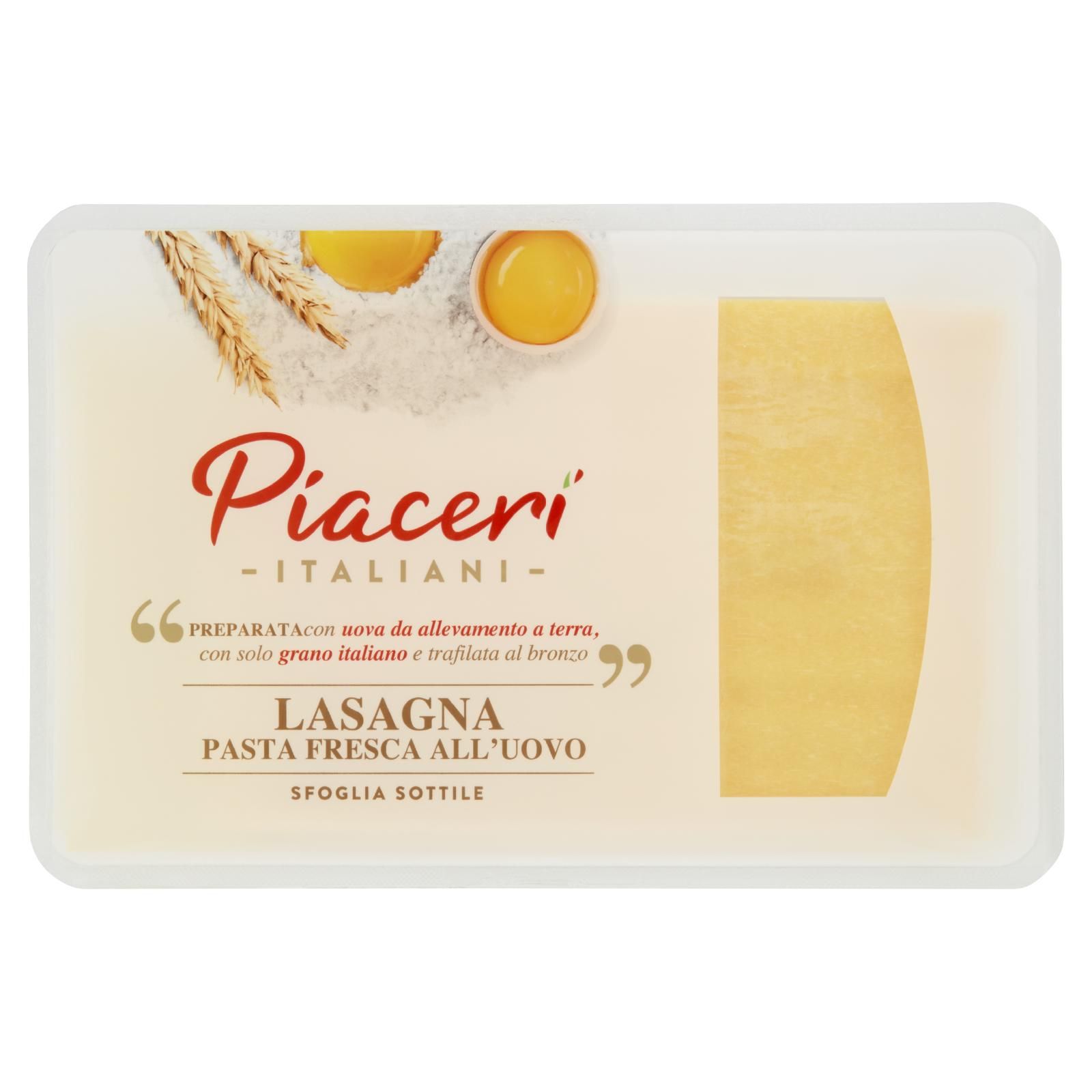 Piaceri Italiani Lasagna Pasta Fresca All'Uovo Sfoglia Sottile 250 g