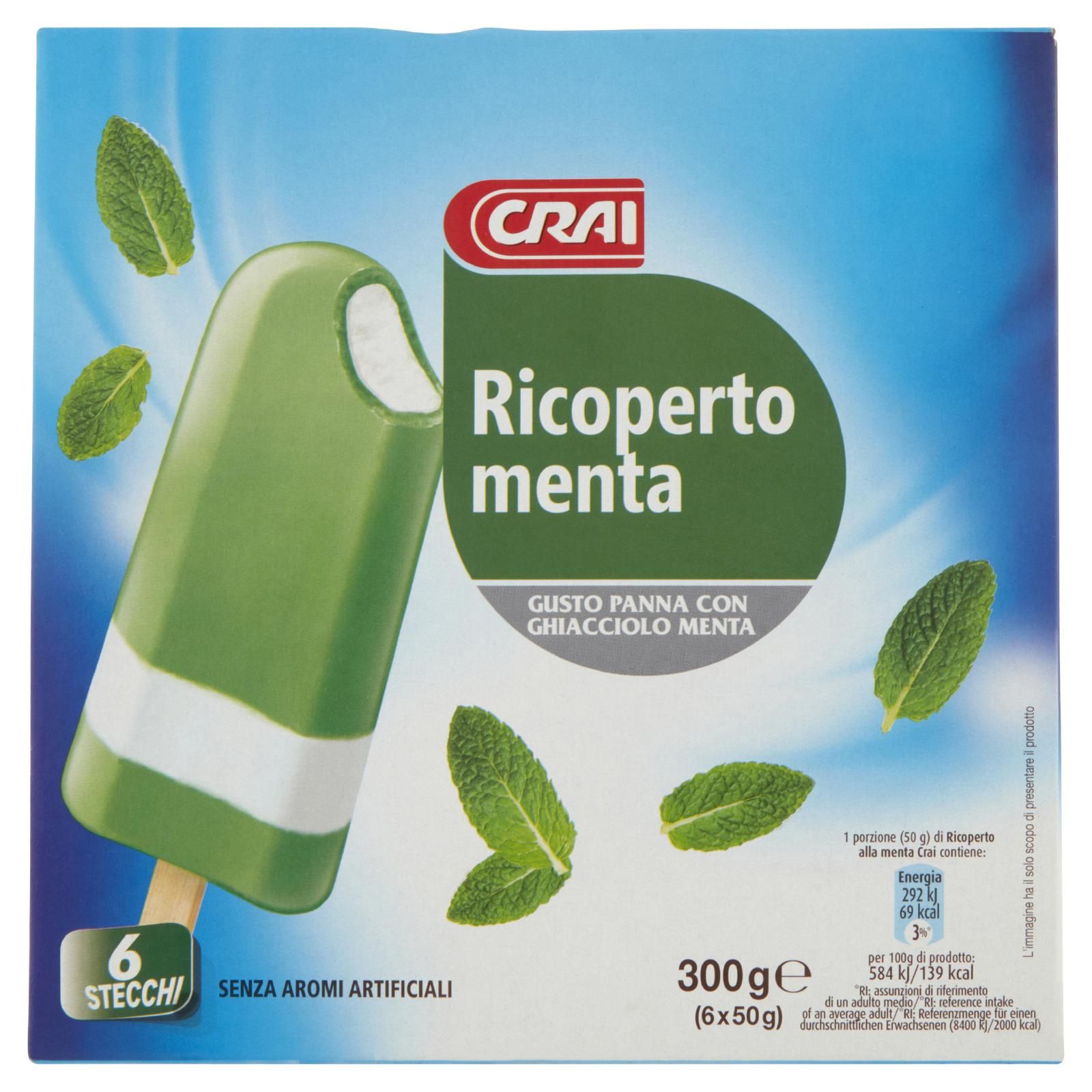 Crai Ricoperto menta Gusto Panna con Ghiacciolo Menta 6 x 50 g