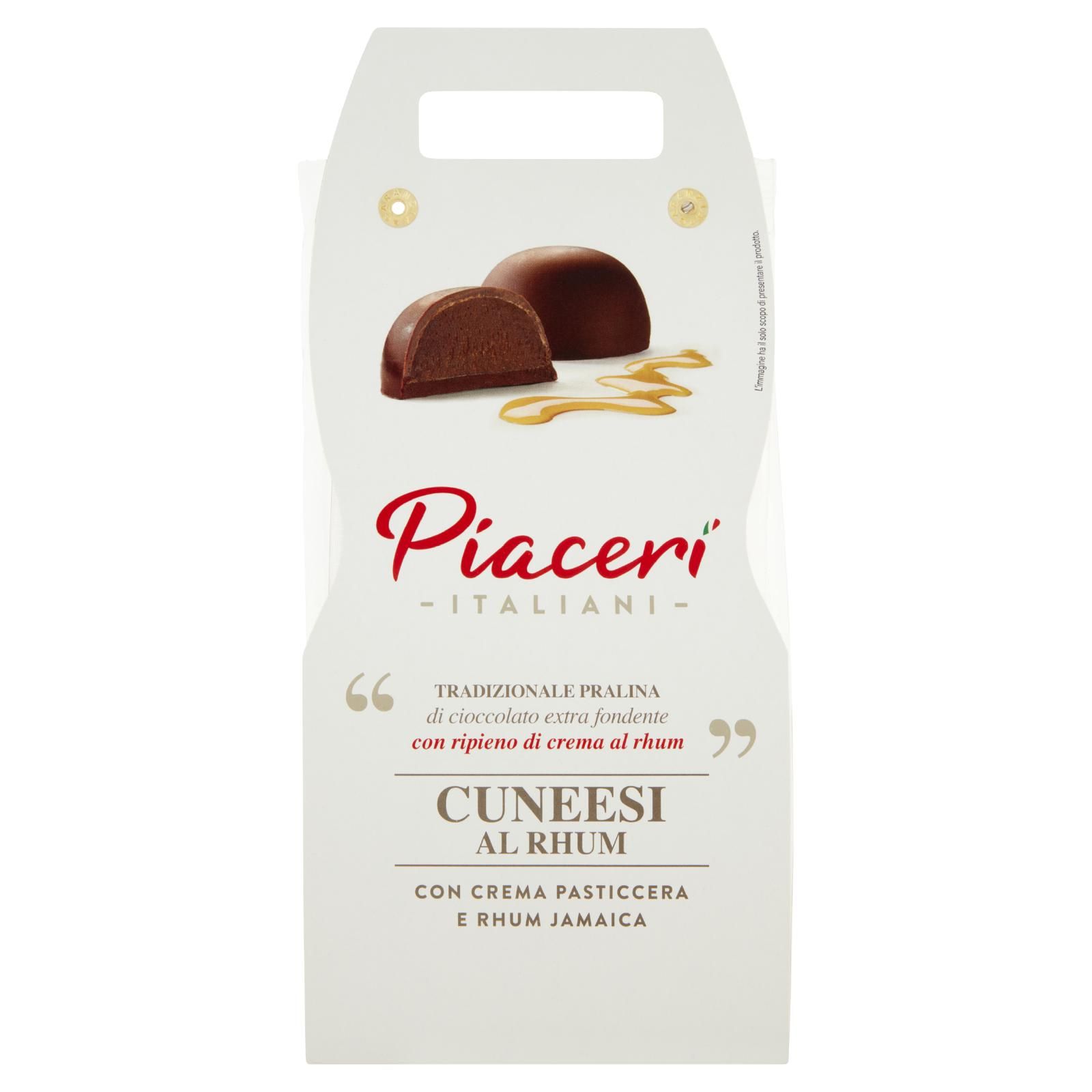Piaceri Italiani Cuneesi al Rhum con Crema Pasticcera e Rhum Jamaica 200 g