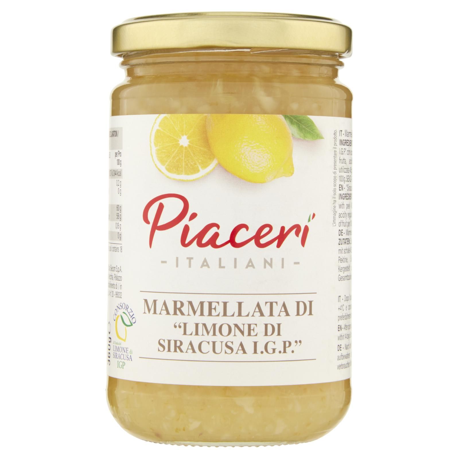 Piaceri Italiani Marmellata di "Limone di Siracusa I.G.P." 360 g