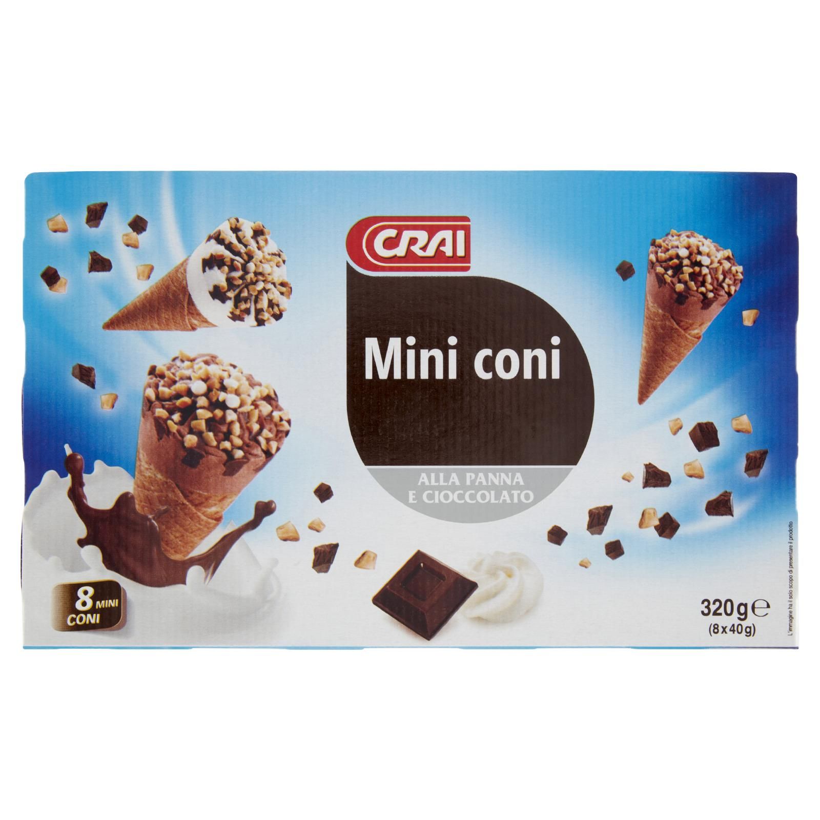 Crai Mini coni Alla Panna E Cioccolato 8 x 40 g
