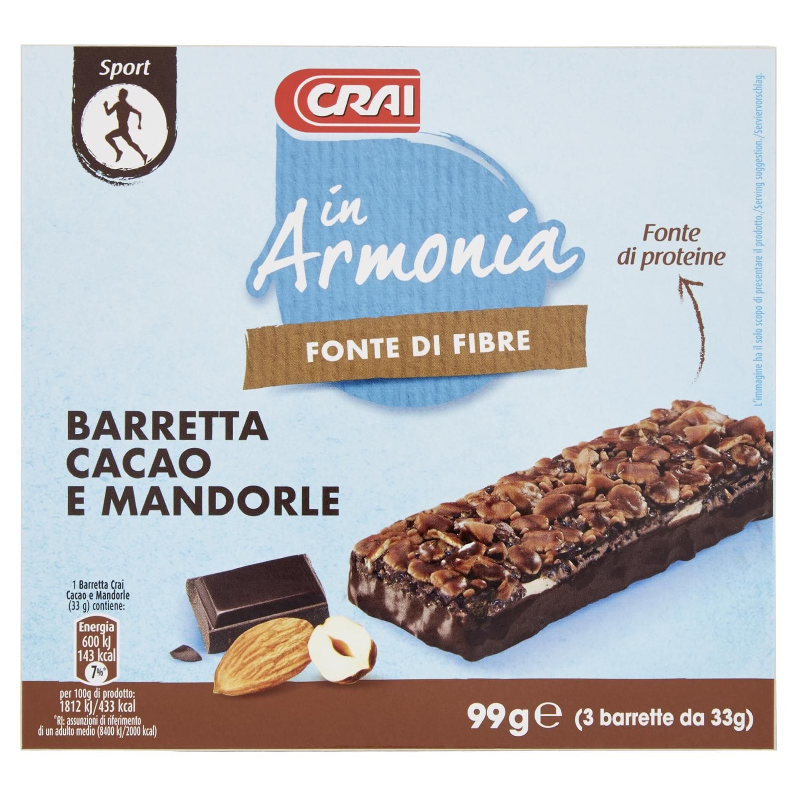 Crai in Armonia Barretta Cacao e Mandorle 3 x 33 g