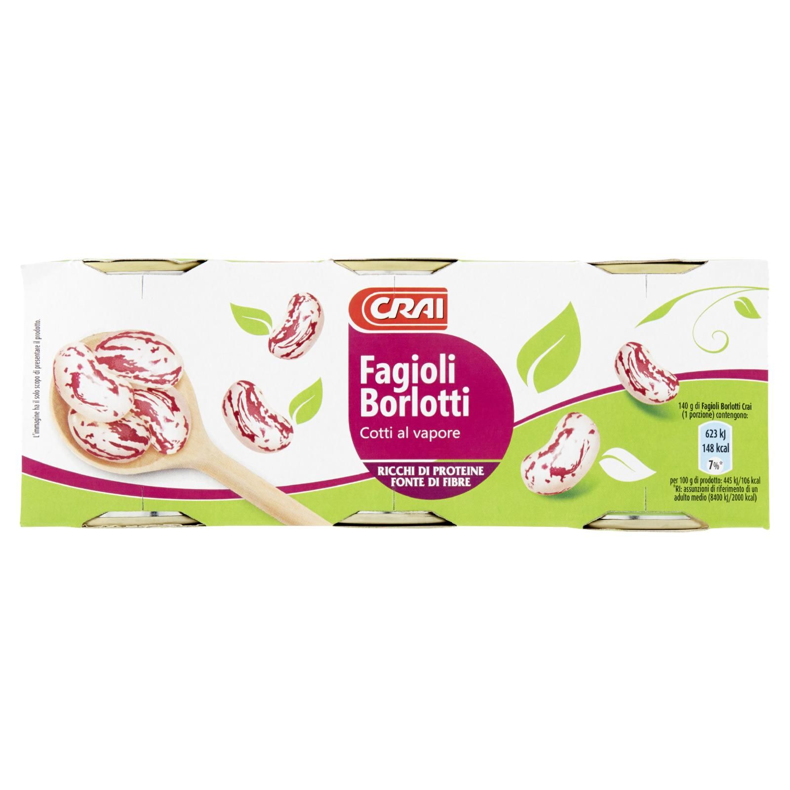 Crai Fagioli Borlotti 3 x 150 g