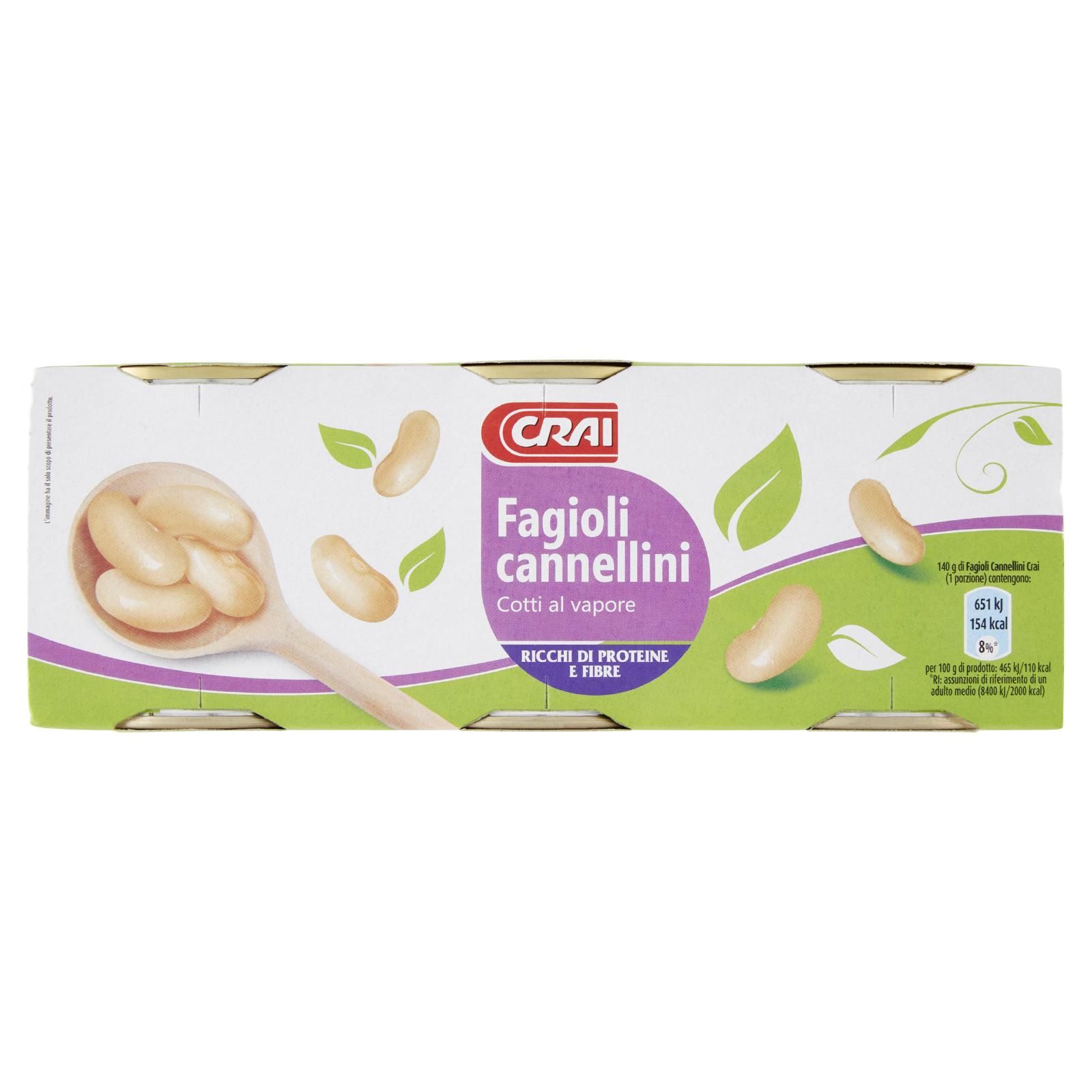 Crai Fagioli cannellini 3 x 150 g
