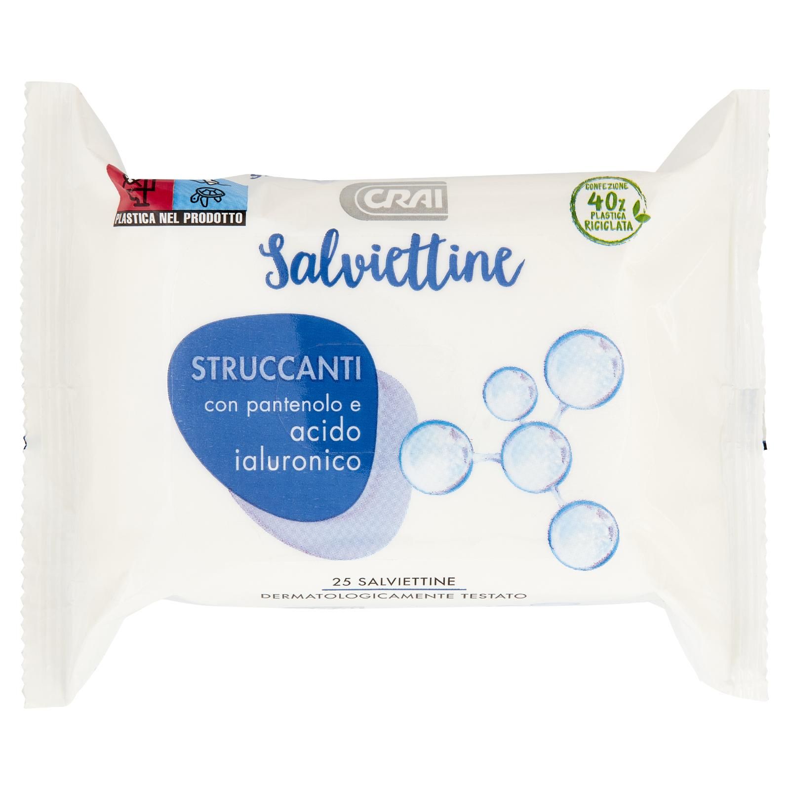 Crai Salviettine Struccanti con pantenolo e acido ialuronico 25 pz
