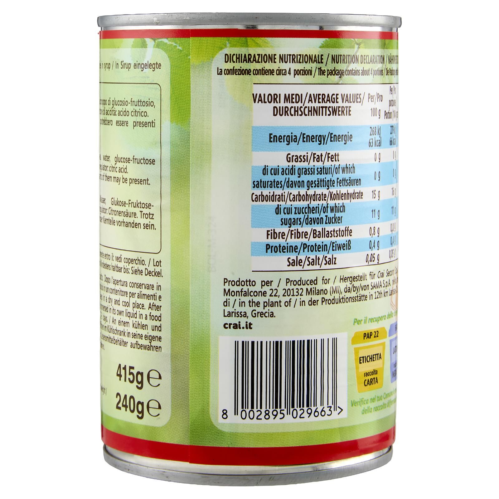 Crai Pesche allo sciroppo 415 g