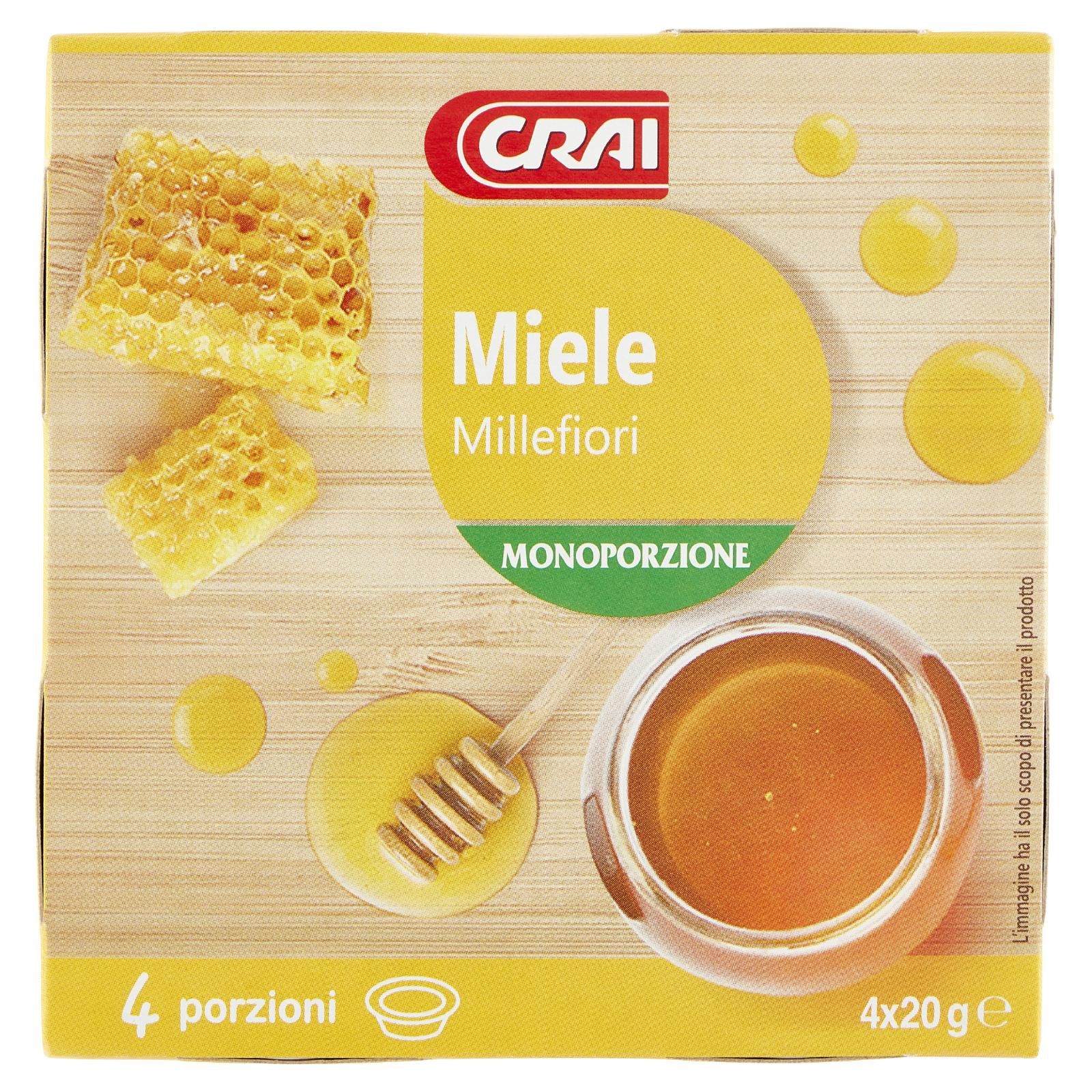 Crai Miele Millefiori Monoporzione 4 x 20 g