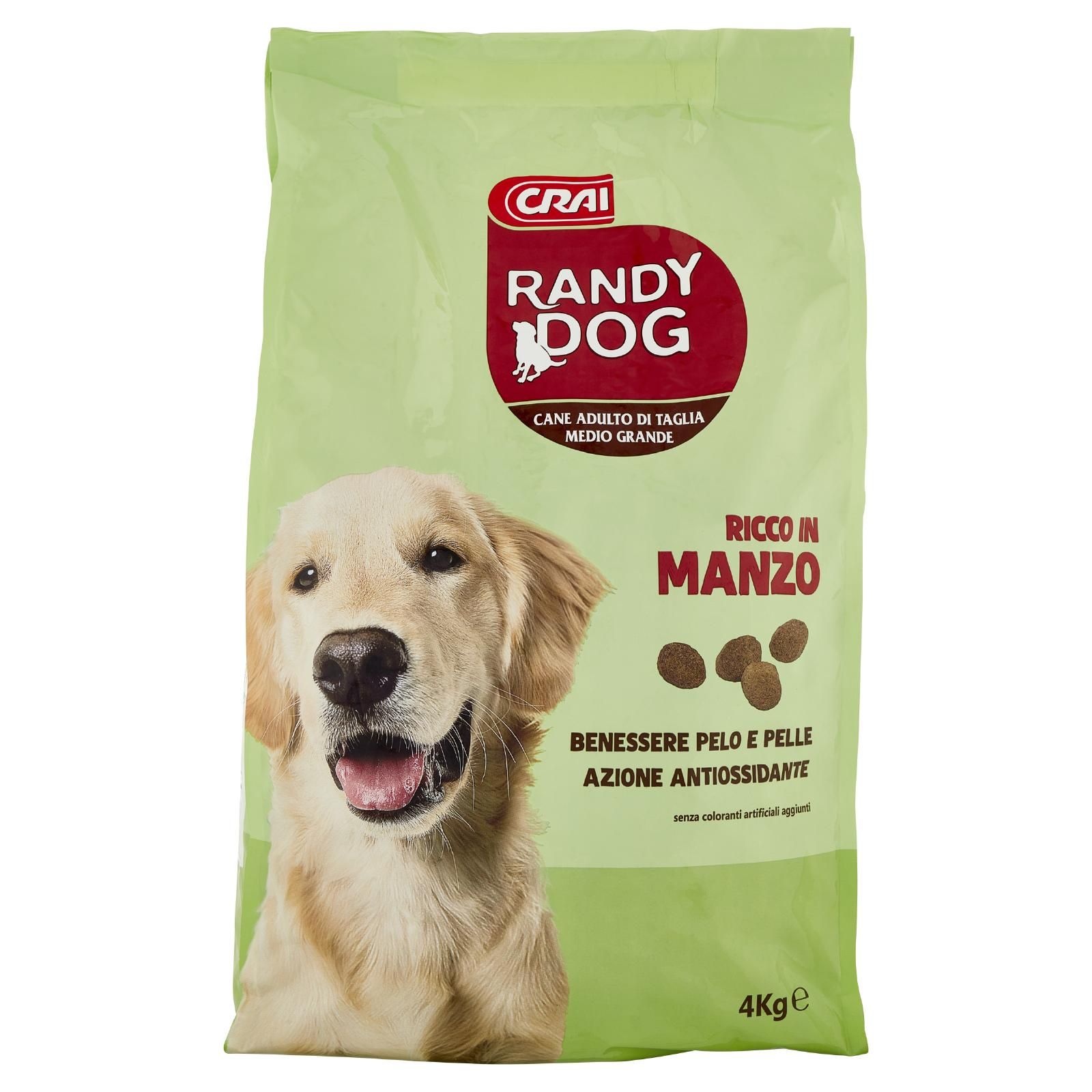 Crai Randy Dog Cane Adulto Di Taglia Medio Grande Ricco In Manzo 4 kg