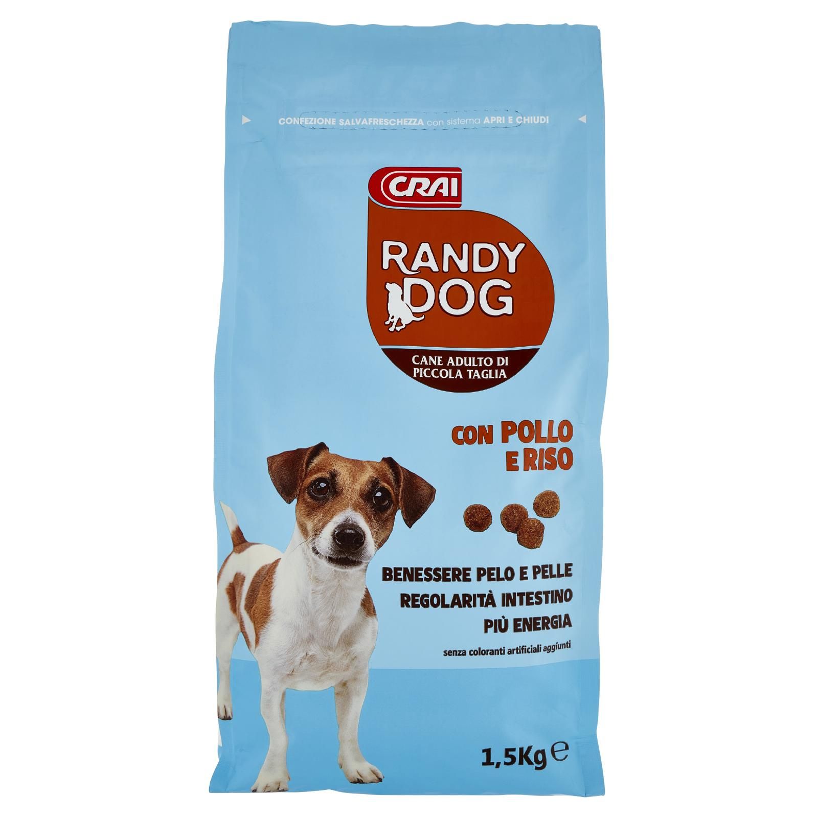 Crai Randy Dog Cane Adulto Di Piccola Taglia Con Pollo E Riso 1,5 kg