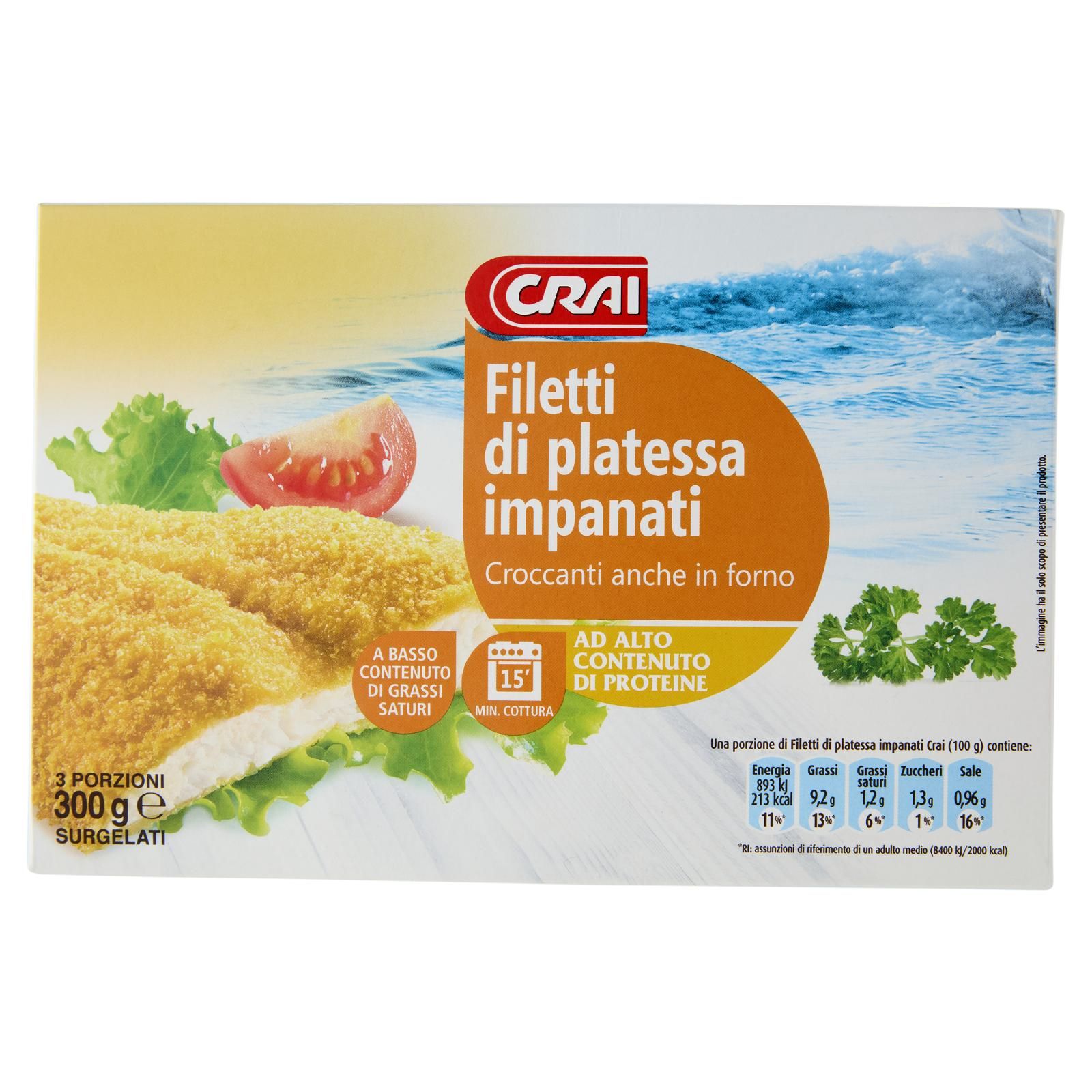 Crai Filetti di platessa impanati Surgelati 300 g
