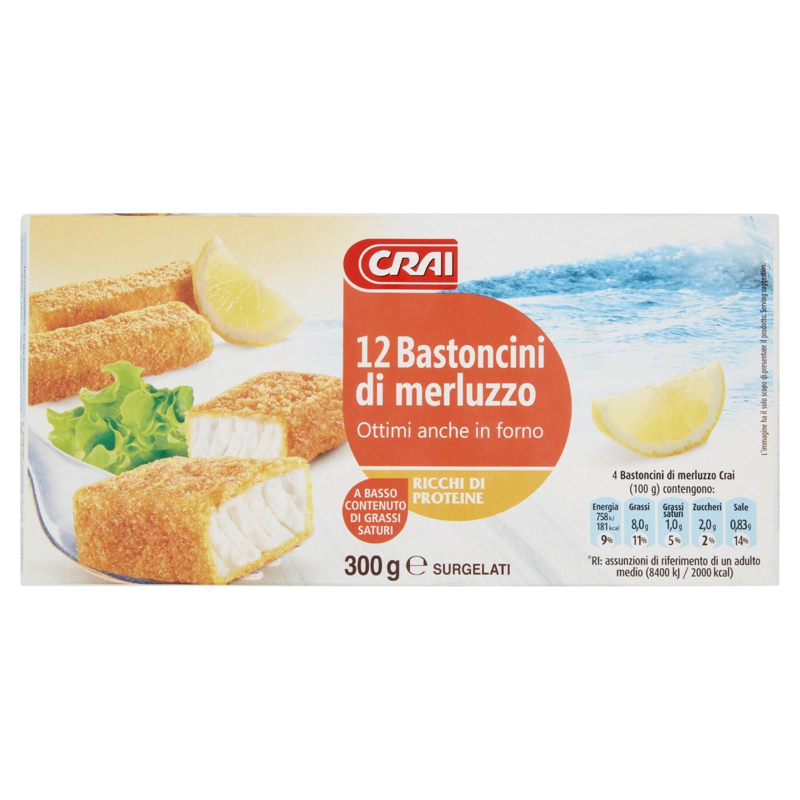 Crai 12 Bastoncini di merluzzo Surgelati 300 g