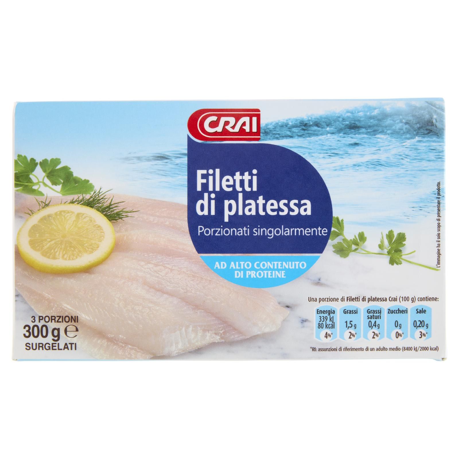 Crai Filetti di platessa Porzionati singolarmente Surgelati 300 g