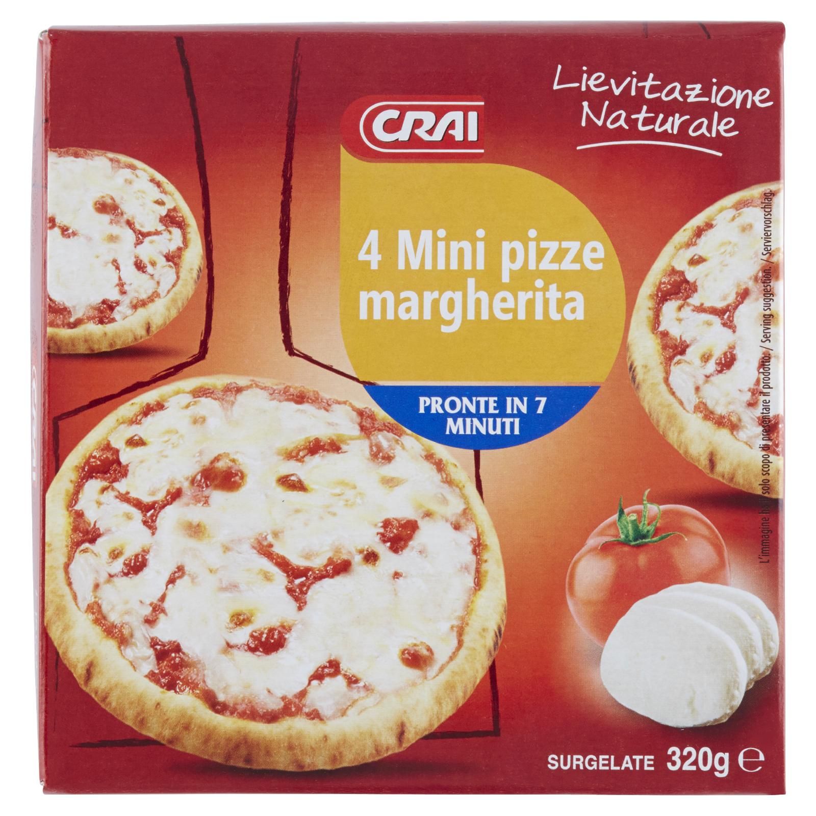 Crai 4 Mini pizze margherita Surgelate 4 x 80 g