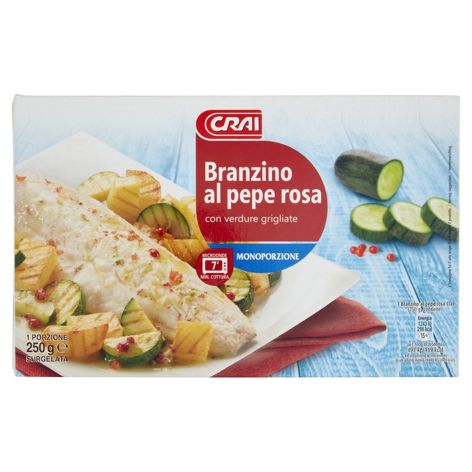Crai Branzino al pepe rosa con verdure grigliate Surgelata 250 g