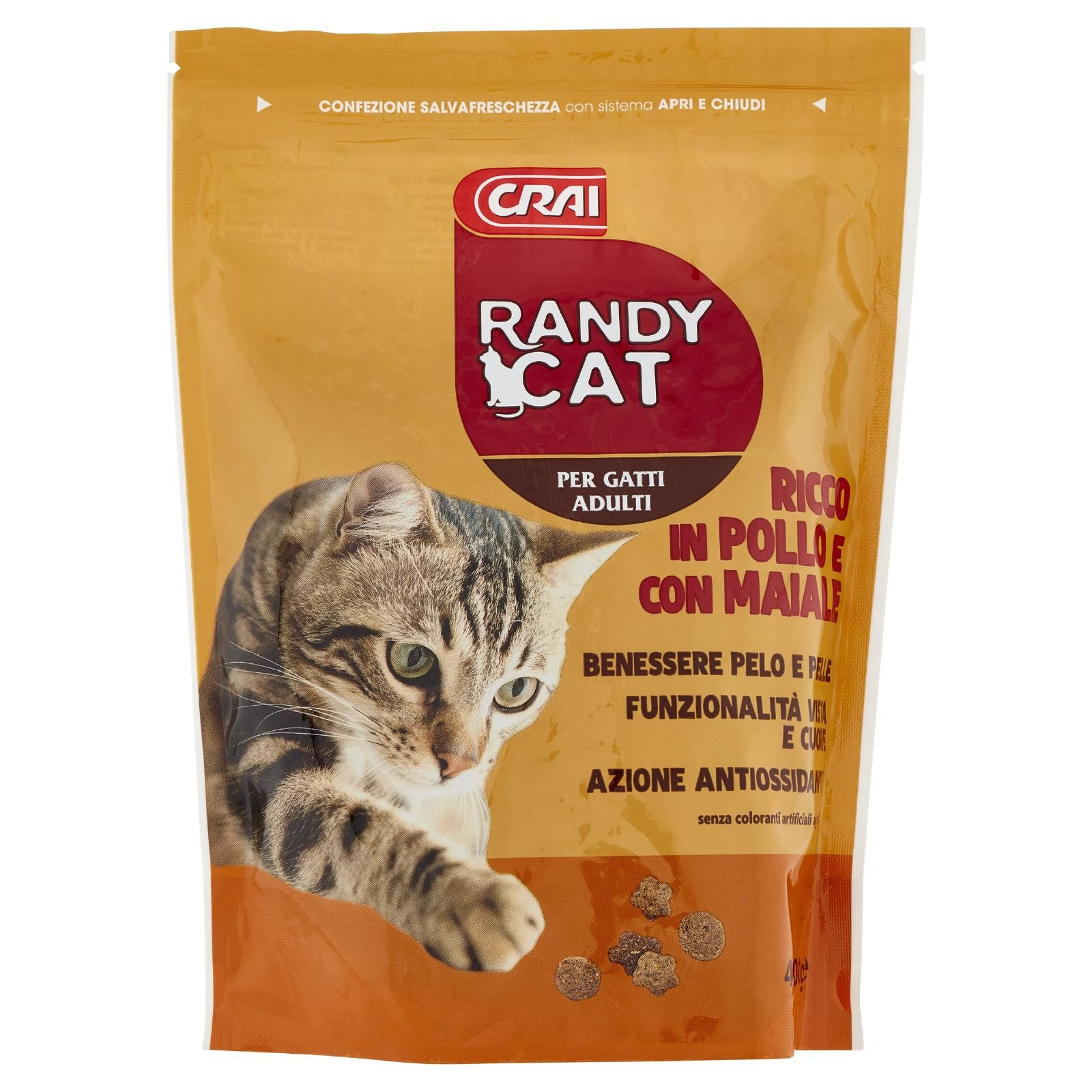 Crai Randy Cat Per Gatti Adulti Ricco In Pollo Con Maiale 400 g