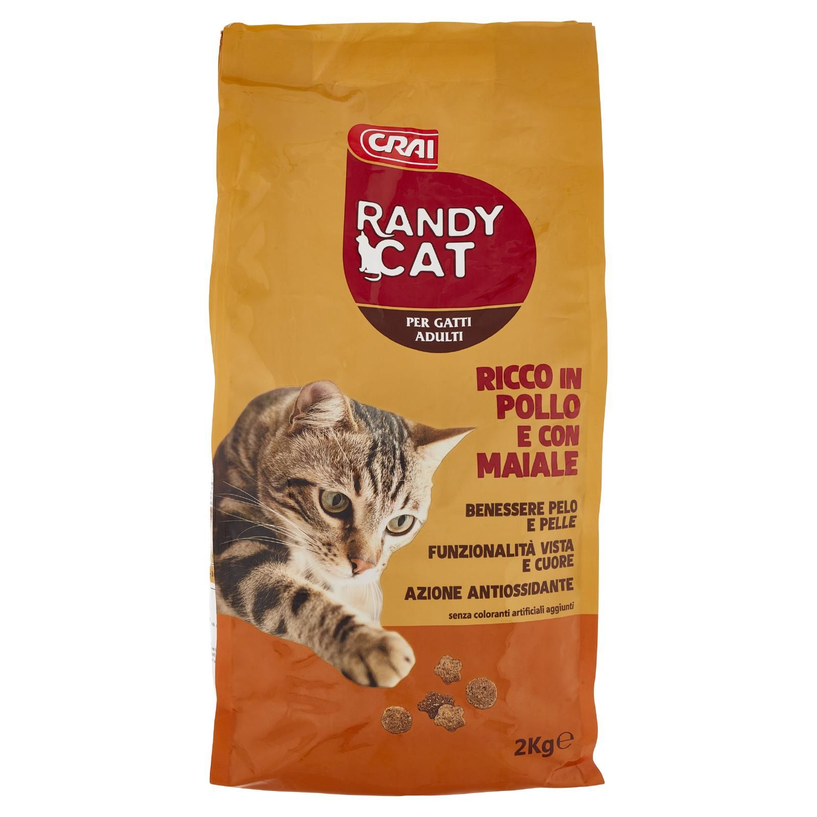 Crai Randy Cat Per Gatti Adulti Ricco In Pollo E Con Maiale 2 kg